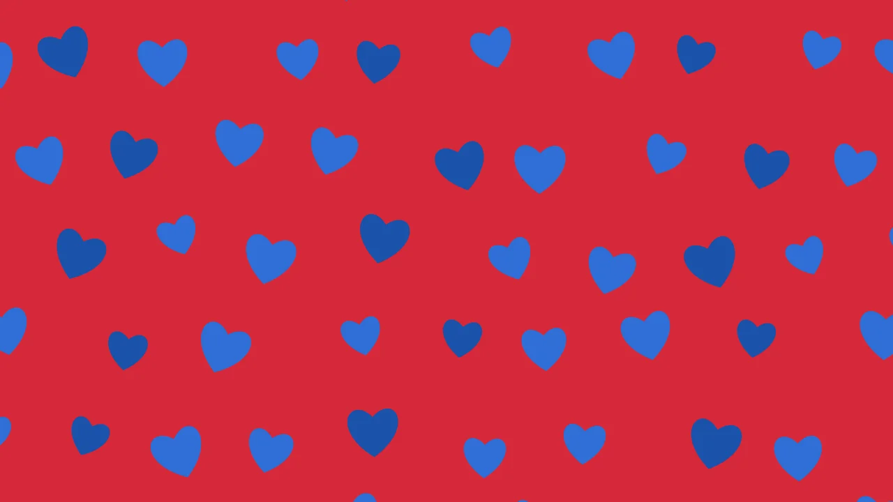 Red and Blue Heart Pattern desktop wallpaper in 4K