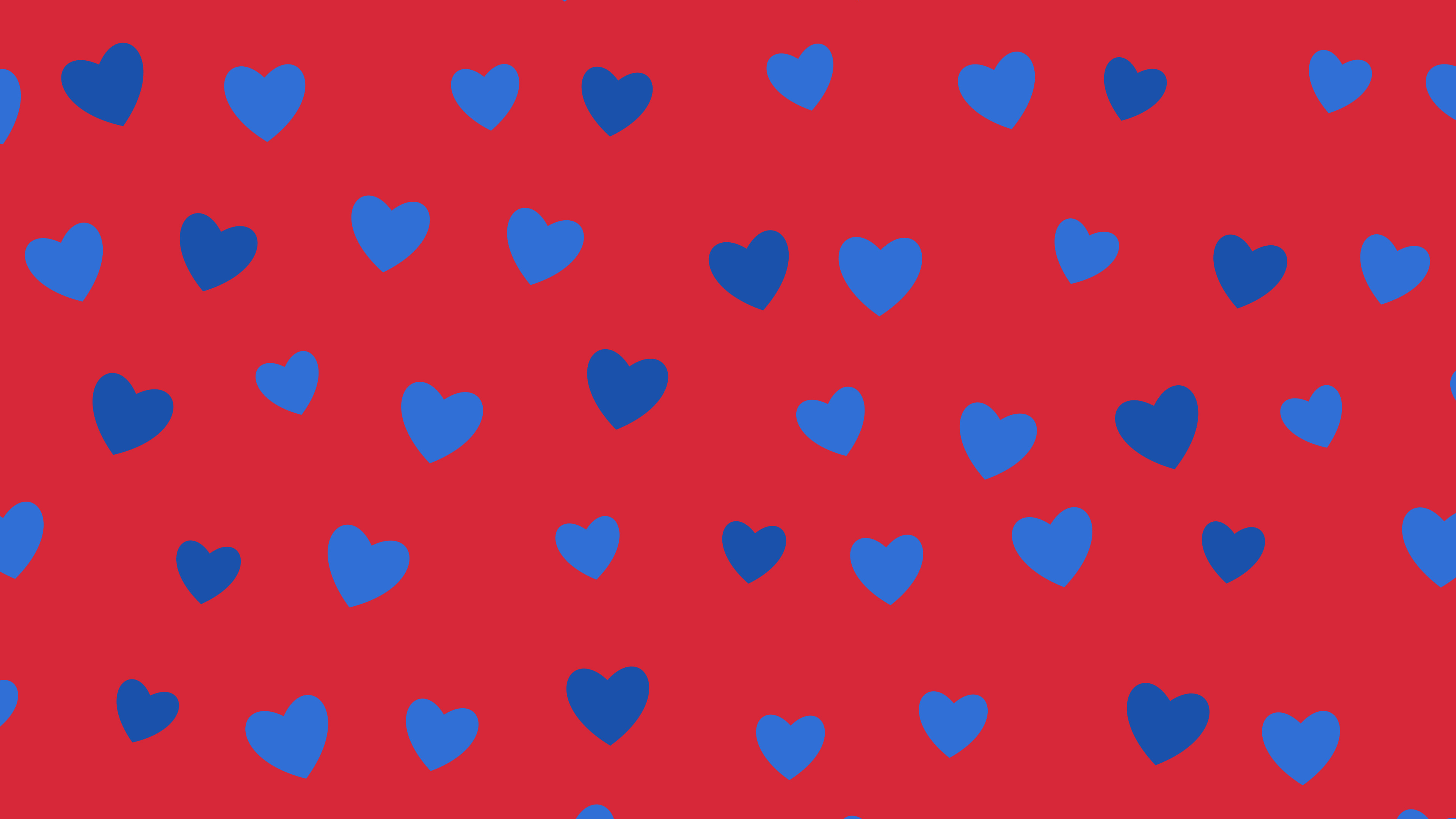 Red and Blue Heart Pattern desktop wallpaper in 4K
