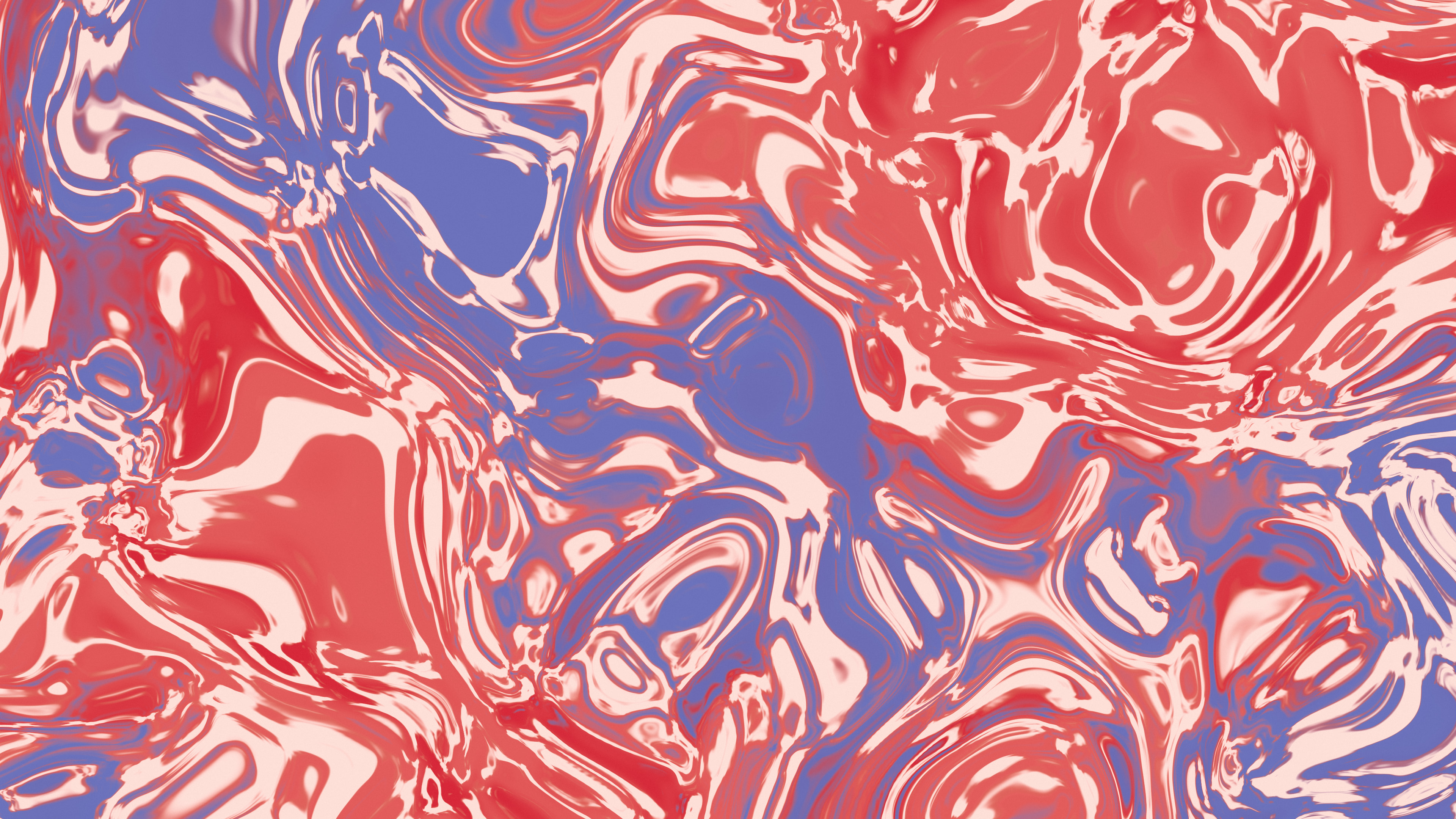 Red and Blue Liquid Marble desktop wallpaper in 4K