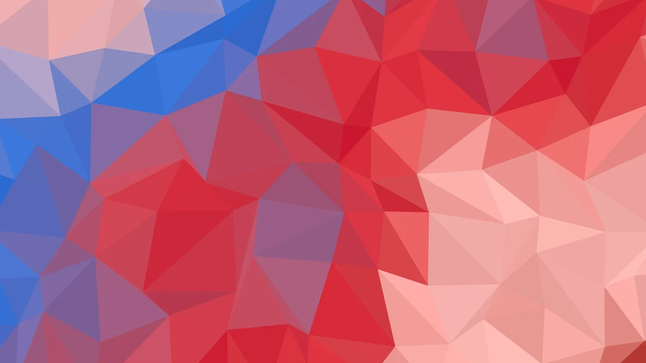 Red and Blue Low Poly desktop wallpaper in 4K
