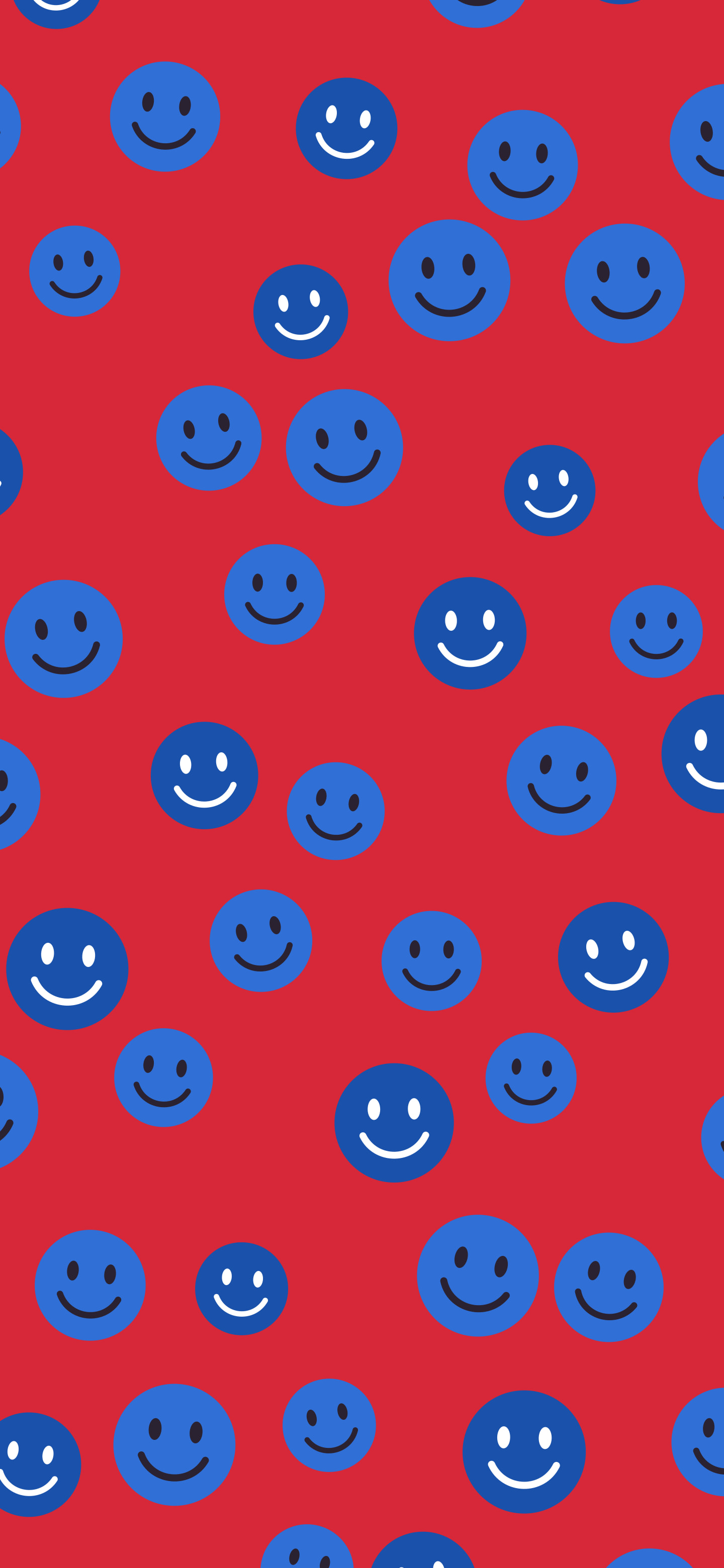 Red and Blue Smiley Face Pattern wallpaper for iPhone and Android