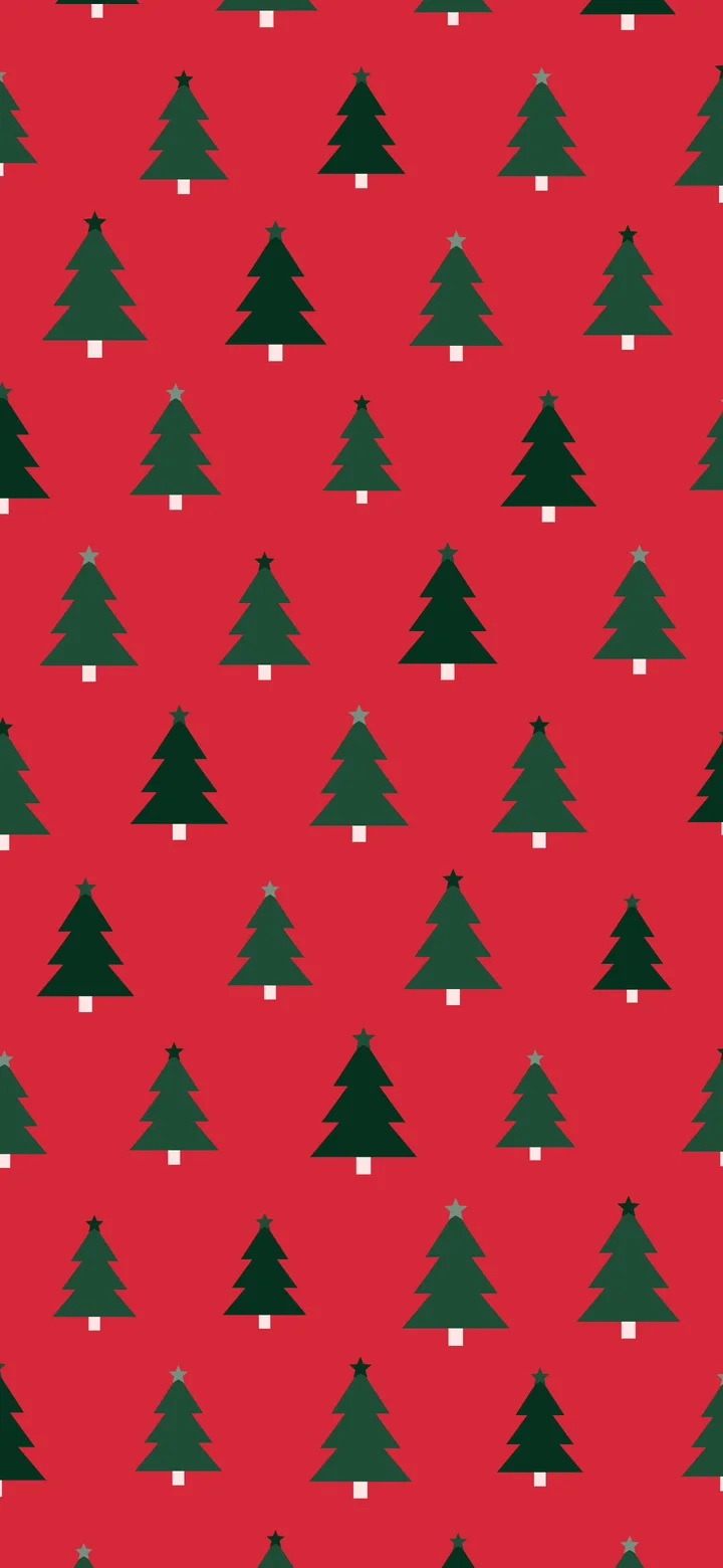 Red and Dark Green Christmas Tree Pattern wallpaper for iPhone and Android