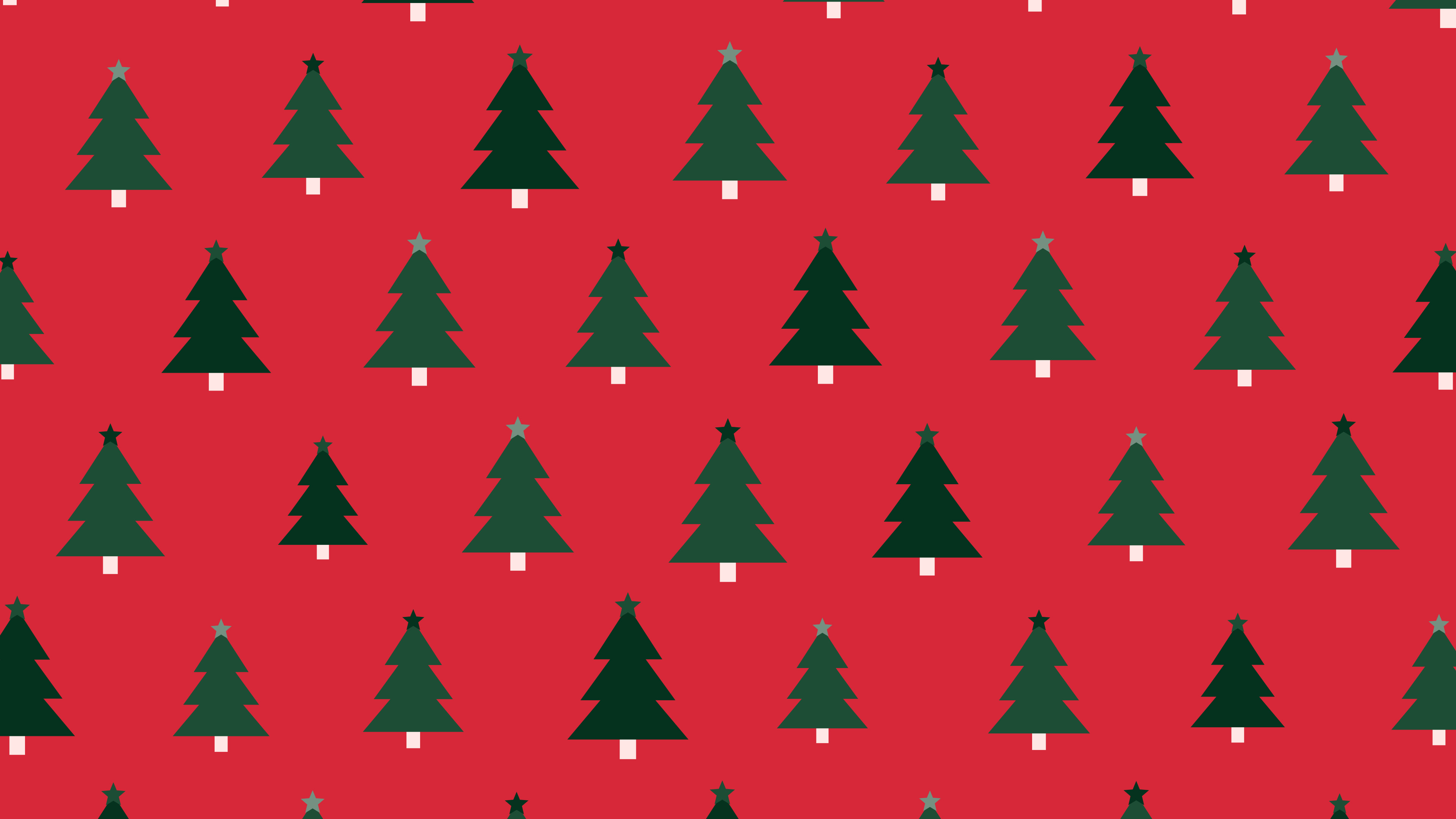 Red and Dark Green Christmas Tree Pattern desktop wallpaper in 4K