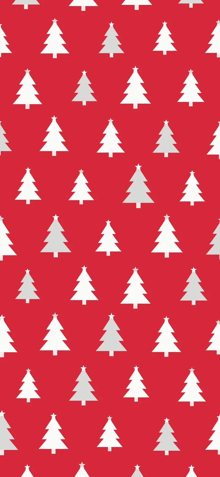 Red and White Christmas Tree Pattern wallpaper for iPhone and Android