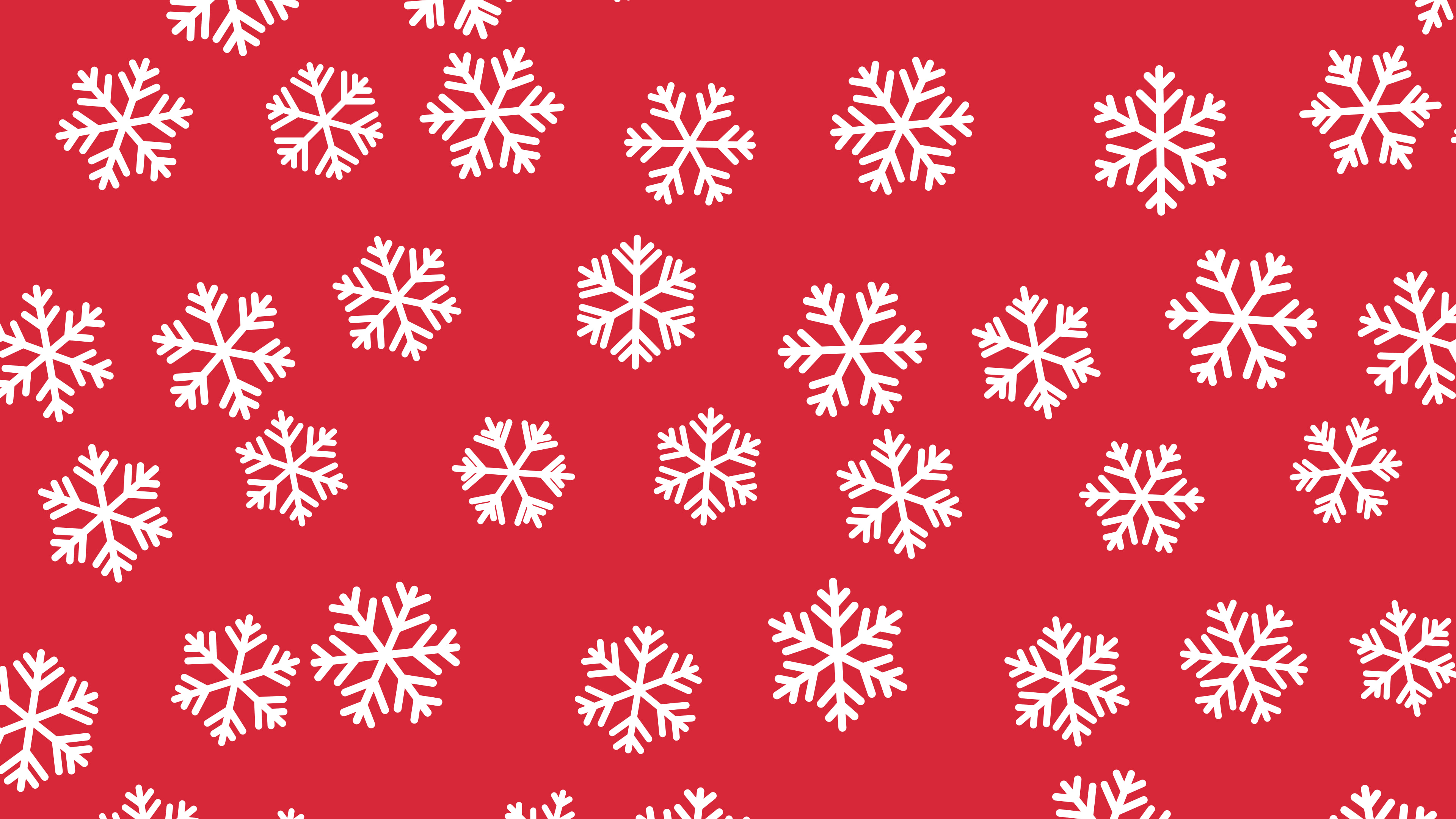 Red and White Snowflake Pattern desktop wallpaper in 4K