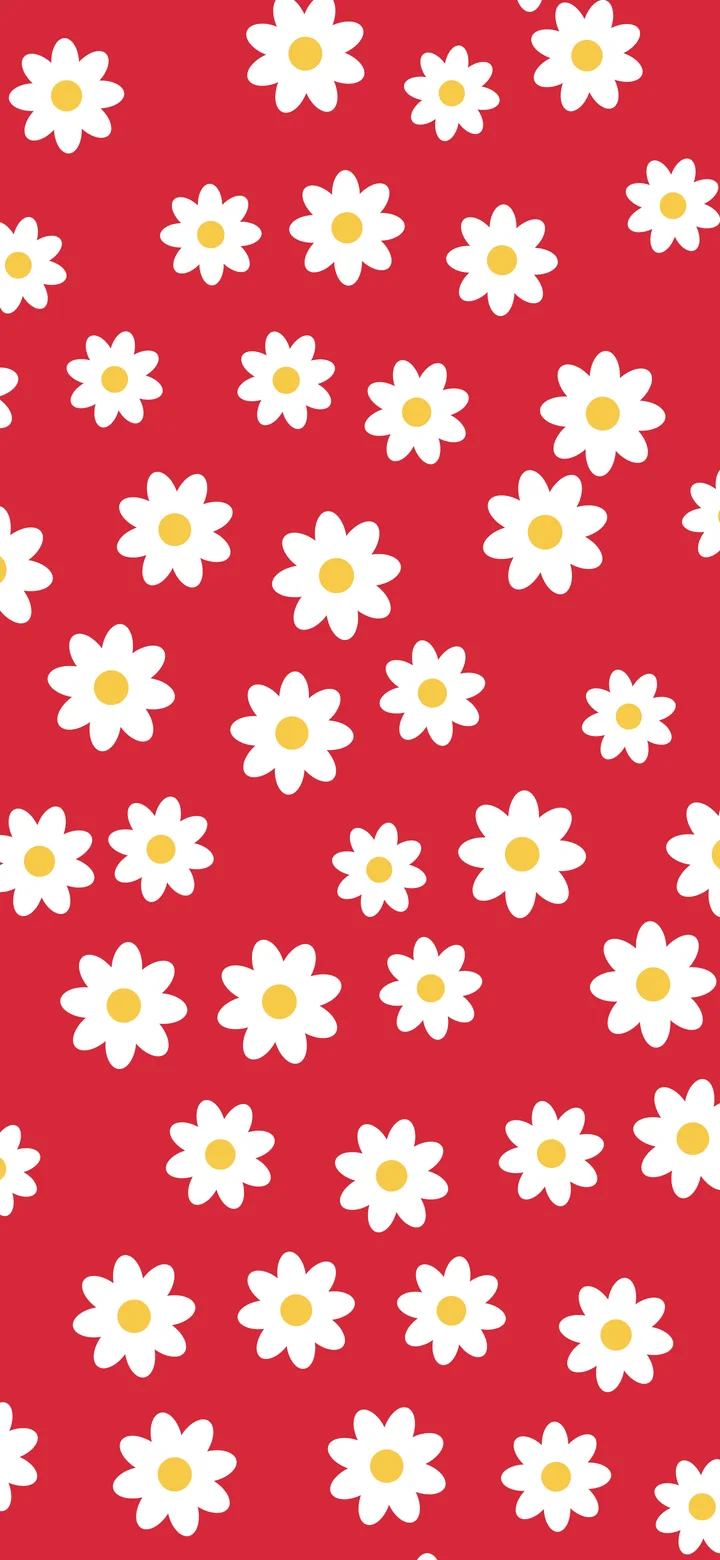 Red Daisy Flower Pattern wallpaper for iPhone and Android