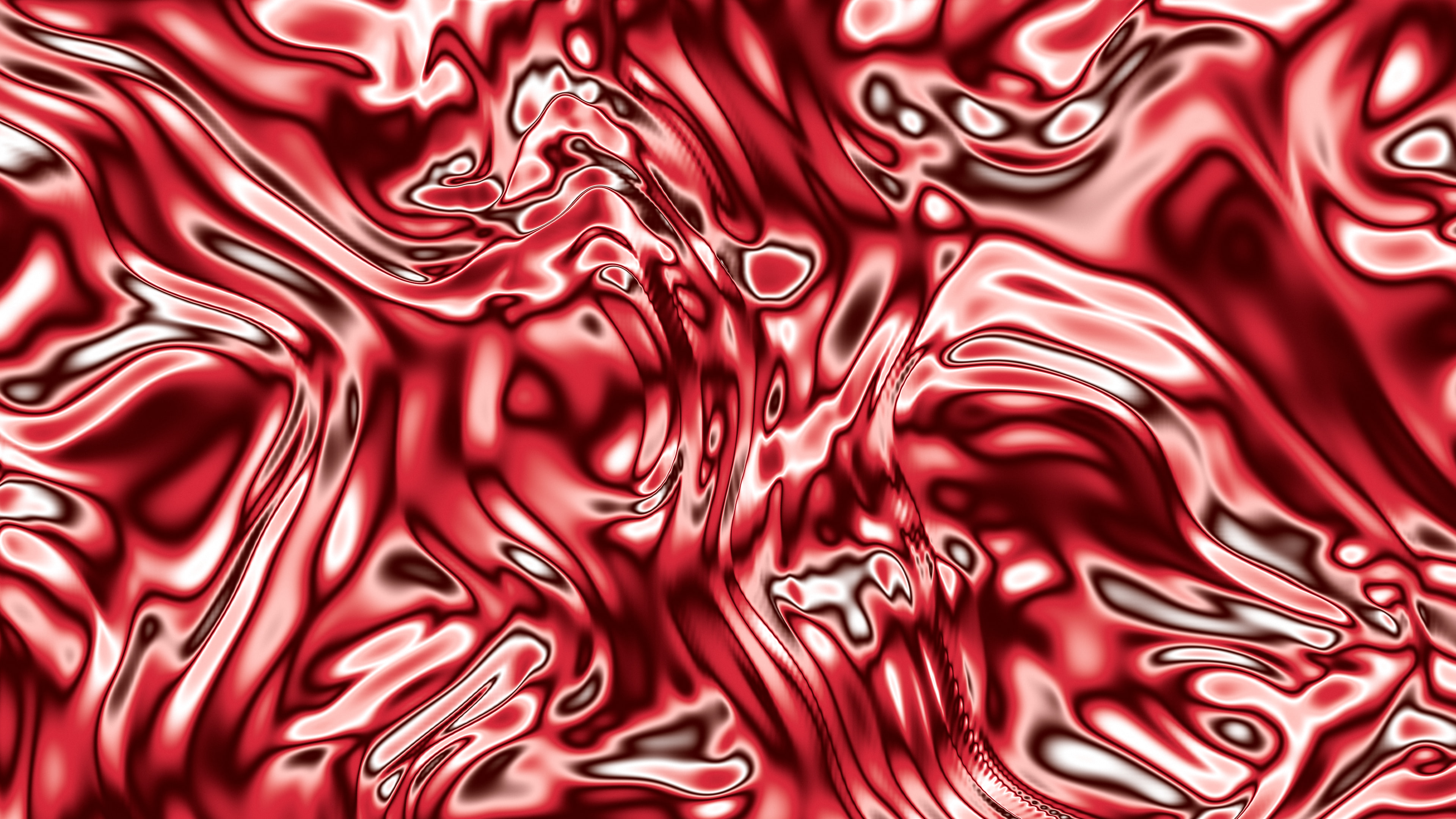 Red Liquid Chrome desktop wallpaper in 4K