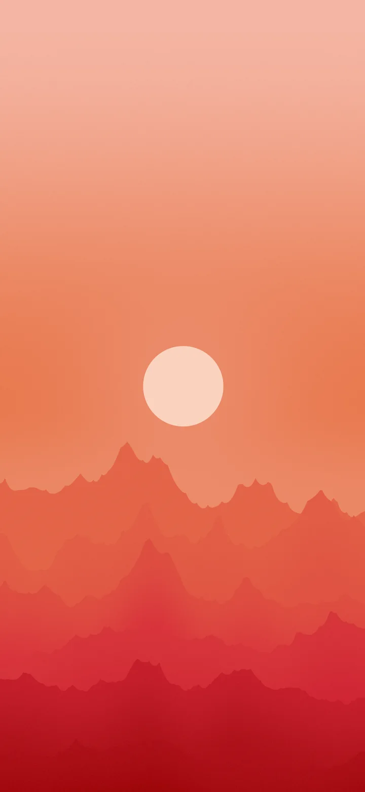 Red Minimalist Mountain Landscape wallpaper for iPhone and Android