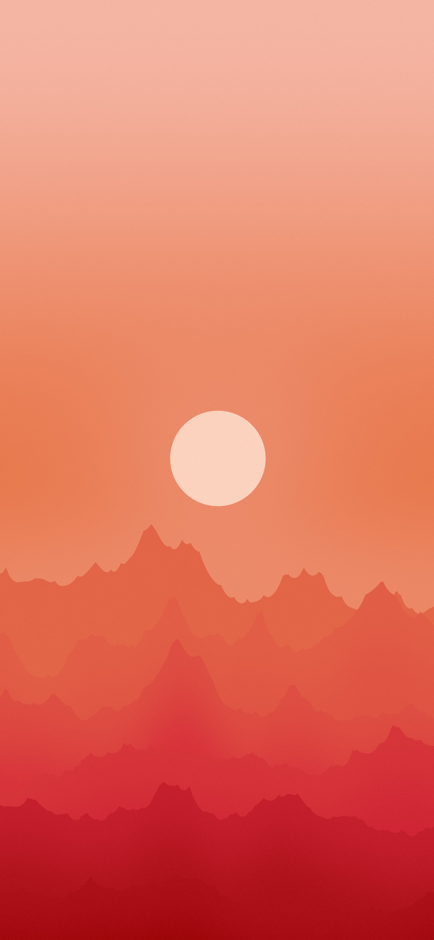 Red Minimalist Mountain Landscape wallpaper for iPhone and Android