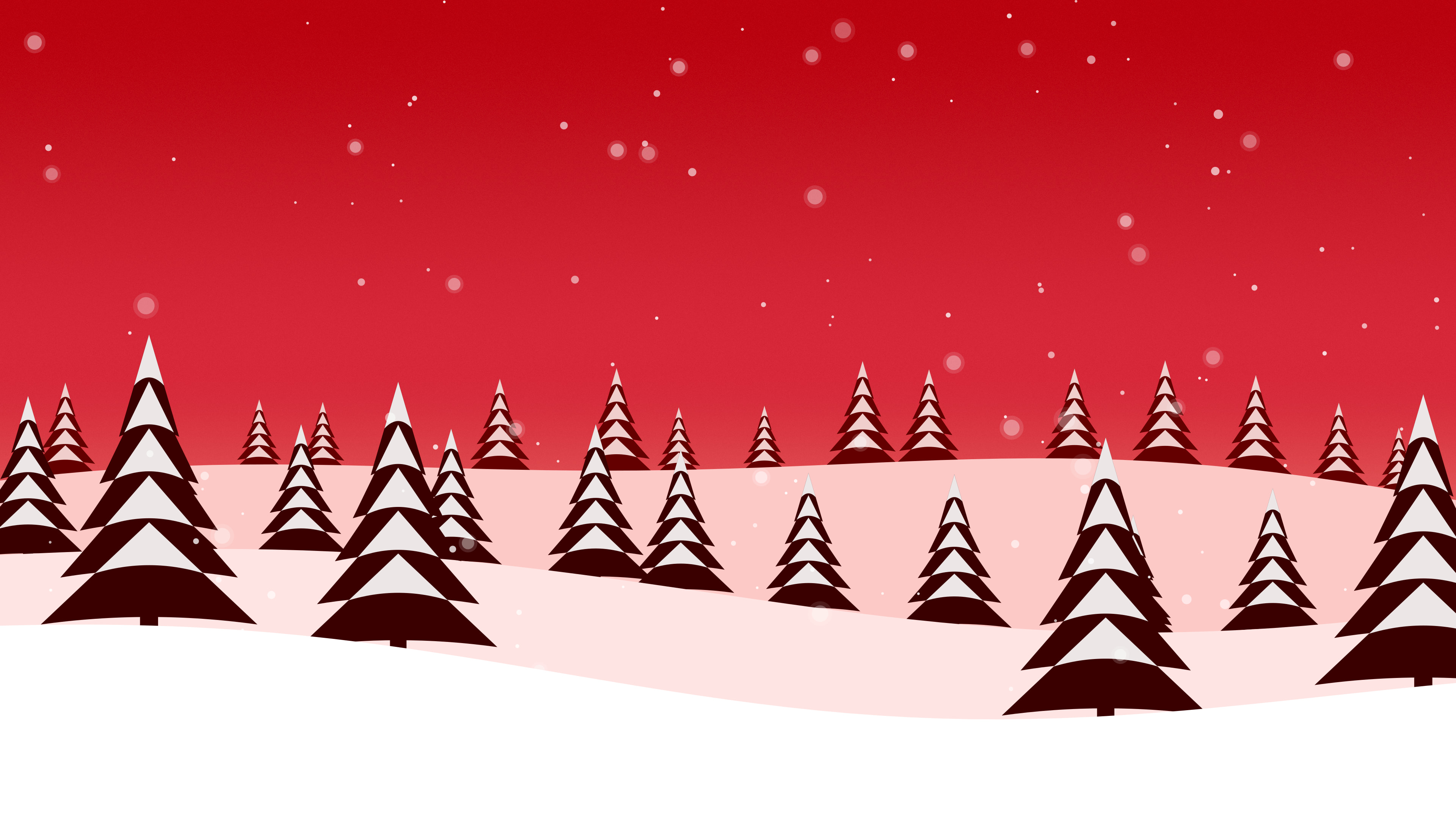 Red Snowy Forest desktop wallpaper in 4K