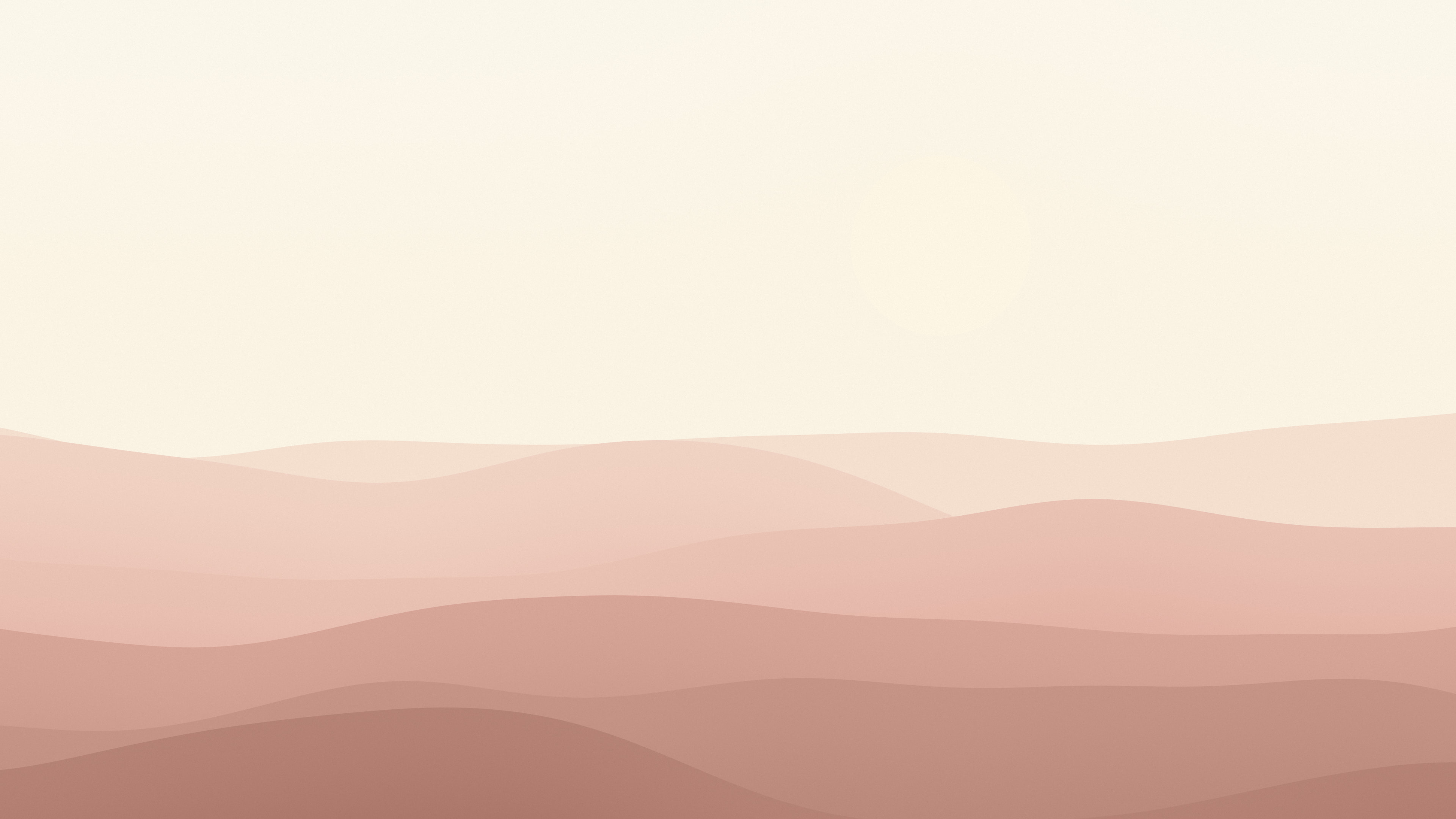 Rose Gold and Cream Minimalist Desert Dunes desktop wallpaper in 4K