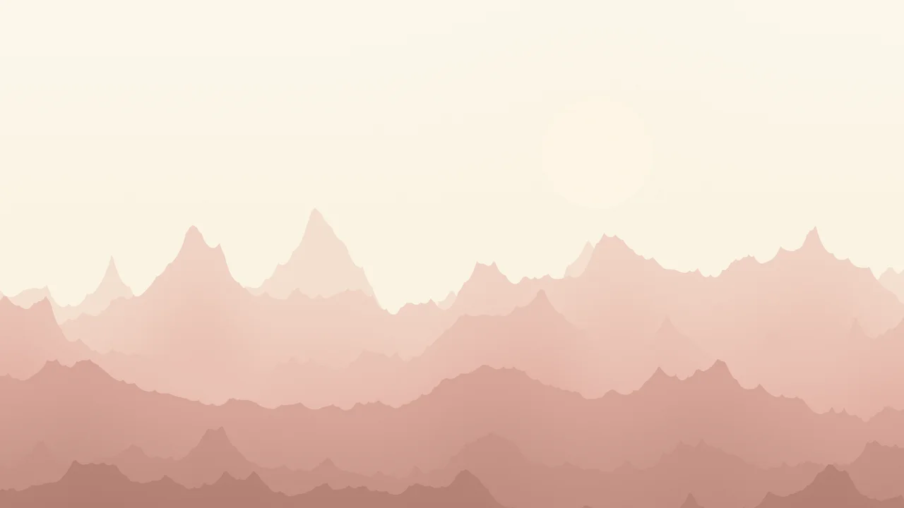 Rose Gold and Cream Minimalist Mountain Landscape desktop wallpaper in 4K