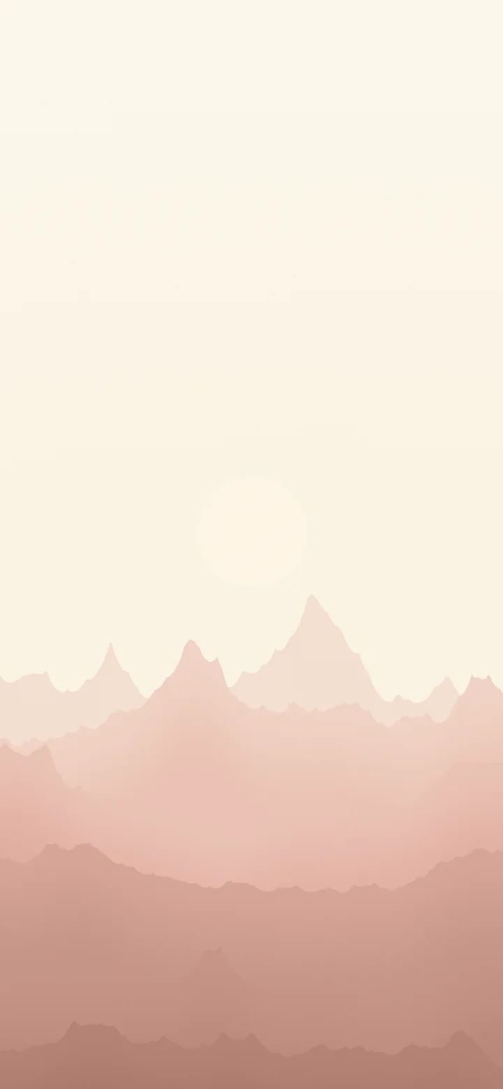 Rose Gold and Cream Minimalist Mountain Landscape wallpaper for iPhone and Android