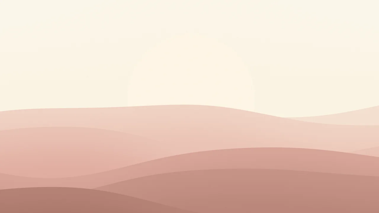 Rose Gold and Cream Minimalist Sunset Hills desktop wallpaper in 4K