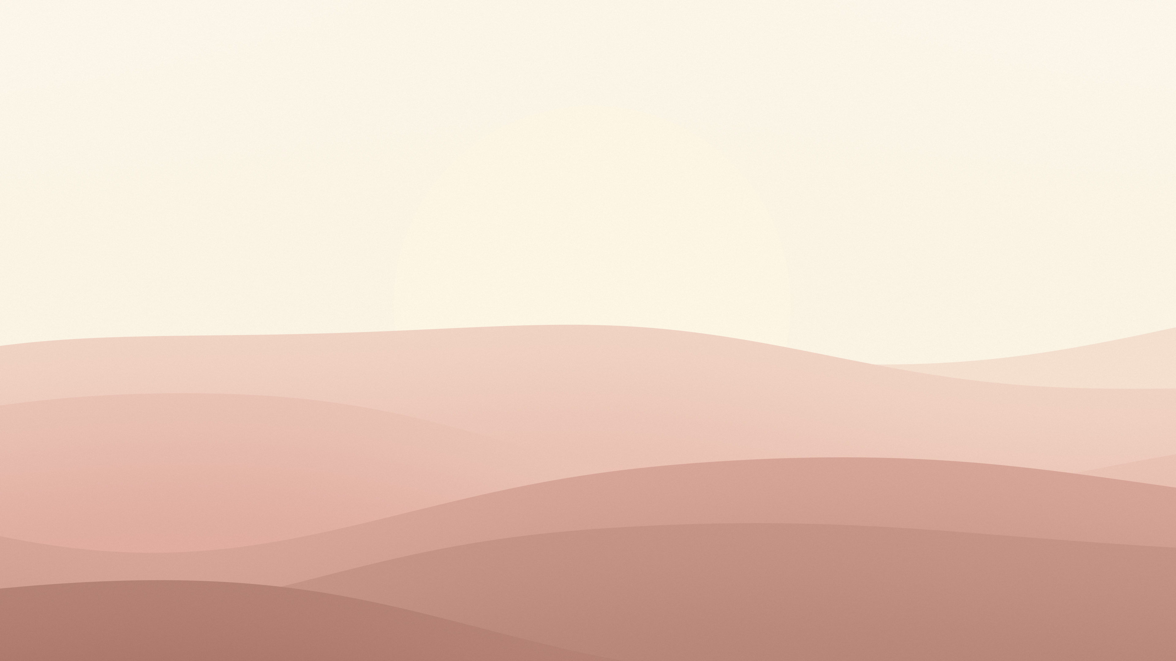 Rose Gold and Cream Minimalist Sunset Hills desktop wallpaper in 4K