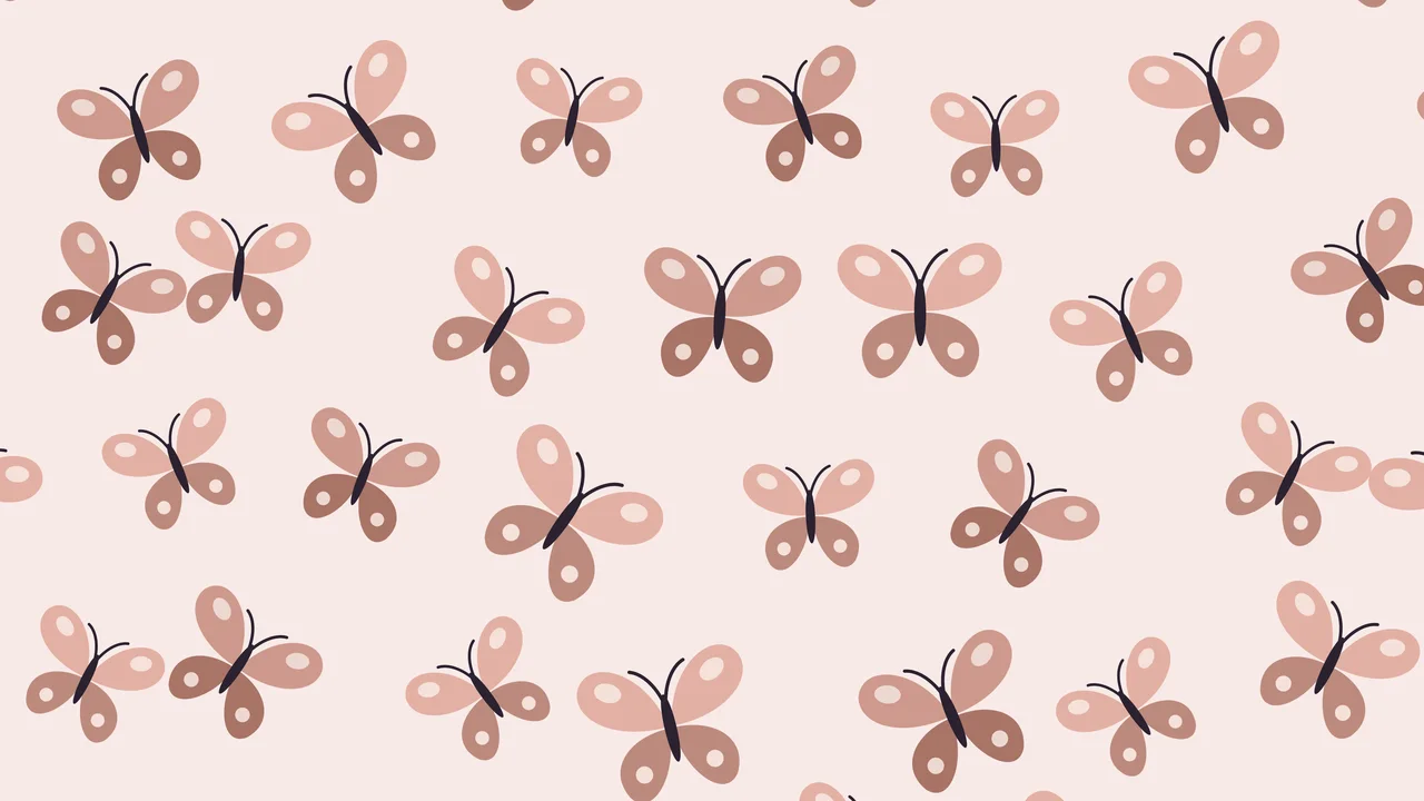 Rose Gold Butterfly Pattern desktop wallpaper in 4K