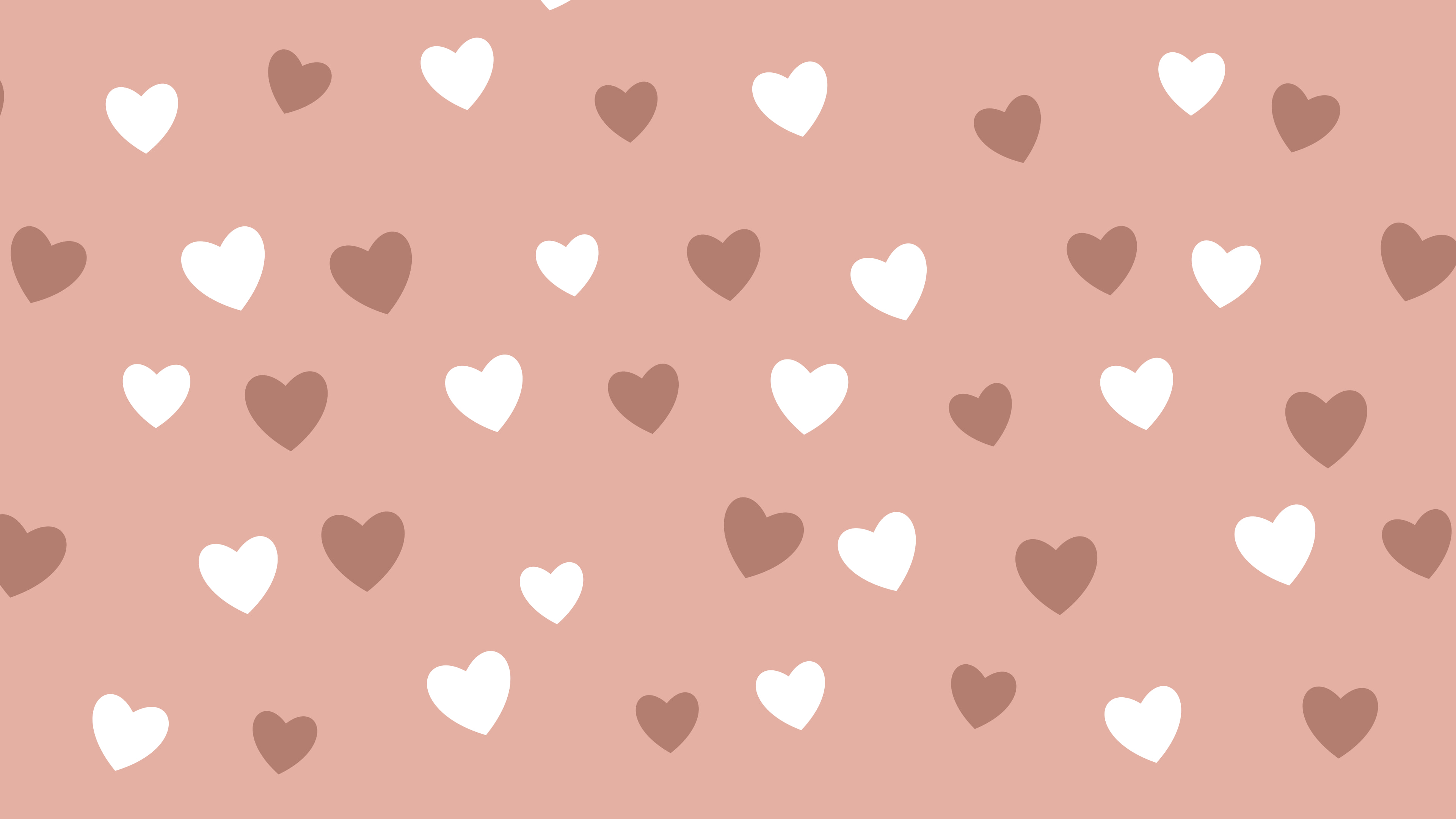 Rose Gold Heart Pattern desktop wallpaper in 4K