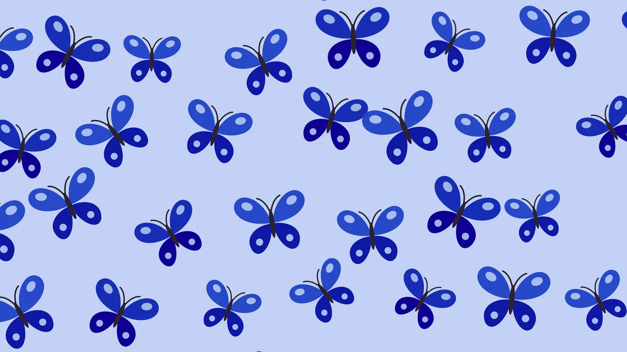 Royal Blue Butterfly Pattern desktop wallpaper in 4K