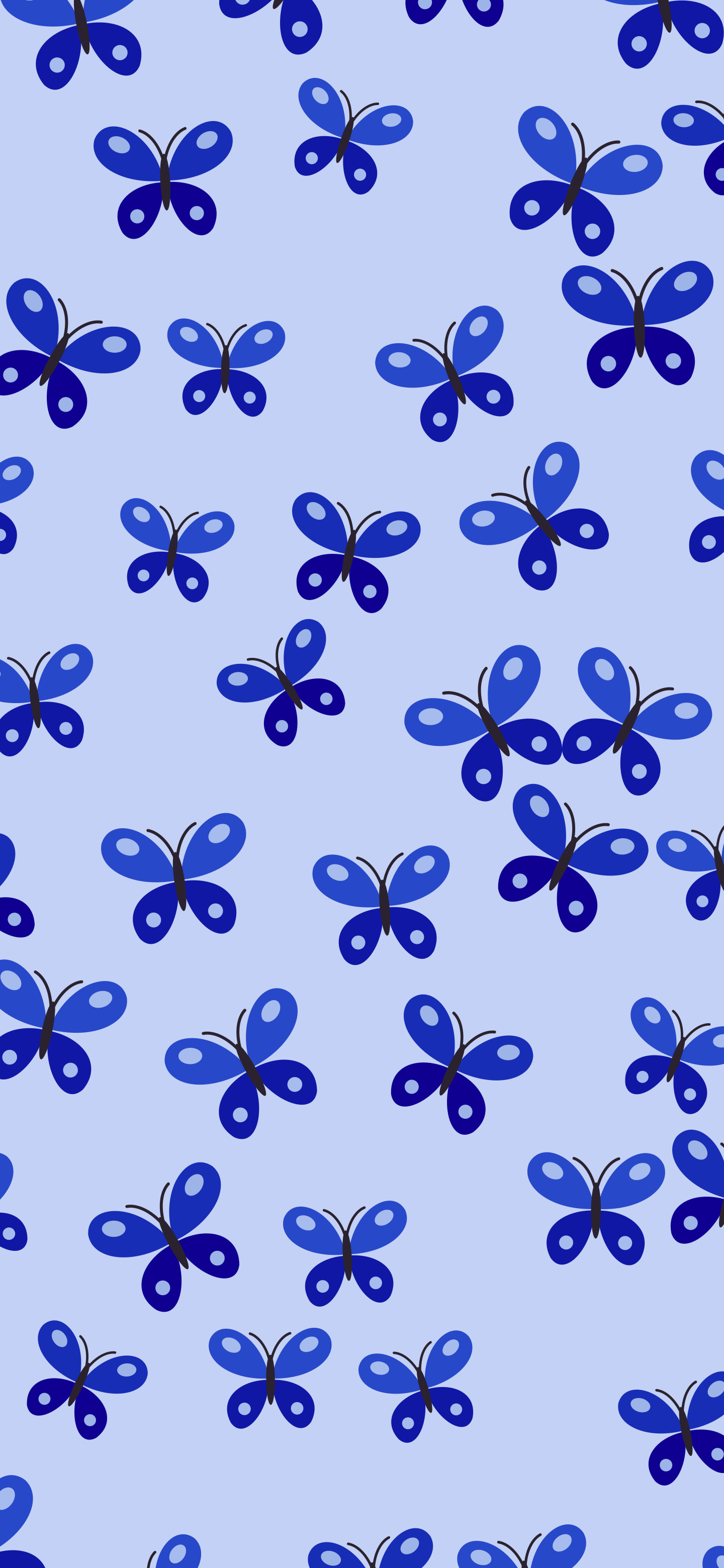 Royal Blue Butterfly Pattern wallpaper for iPhone and Android