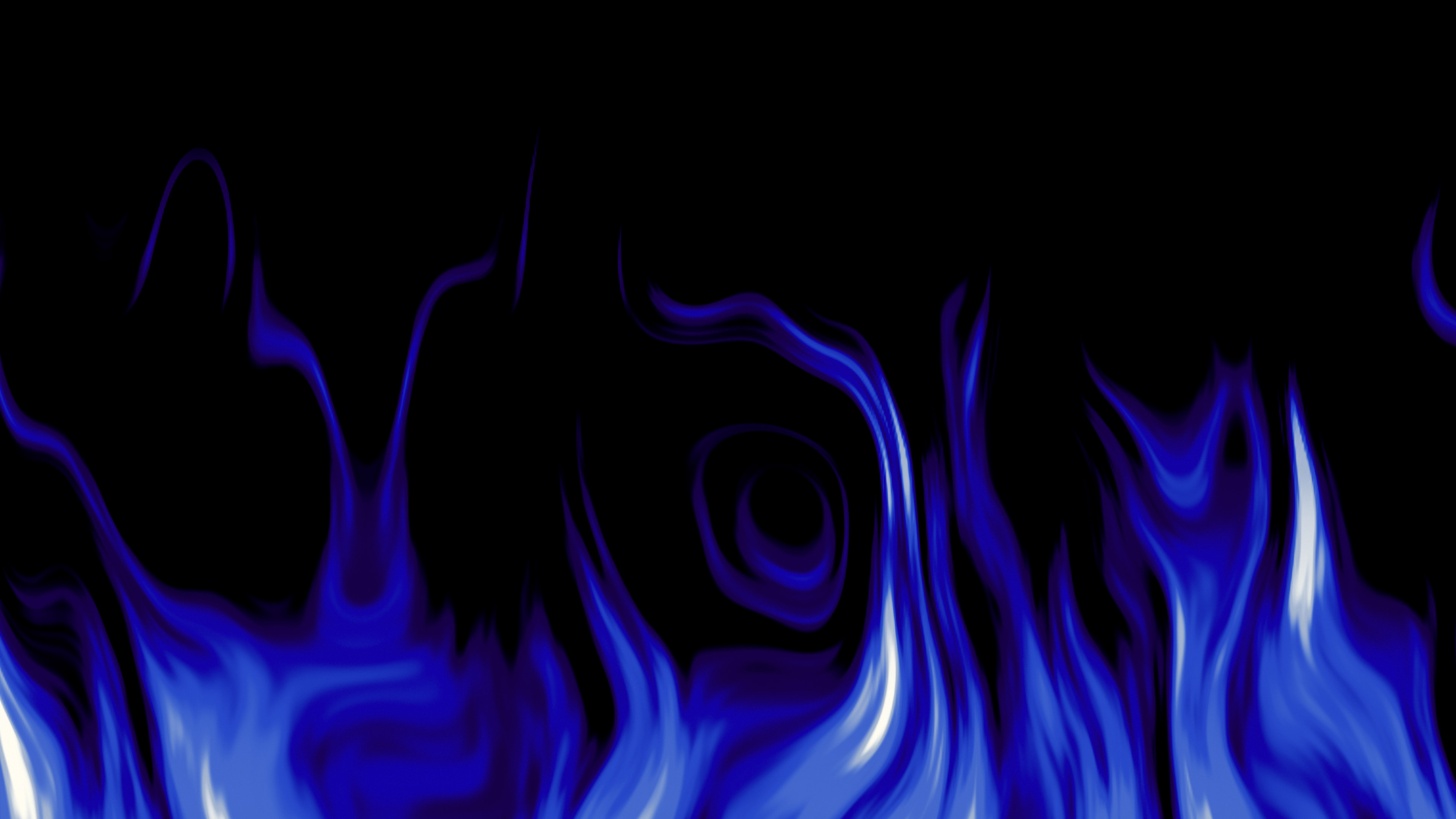 Royal Blue Fire Flames desktop wallpaper in 4K