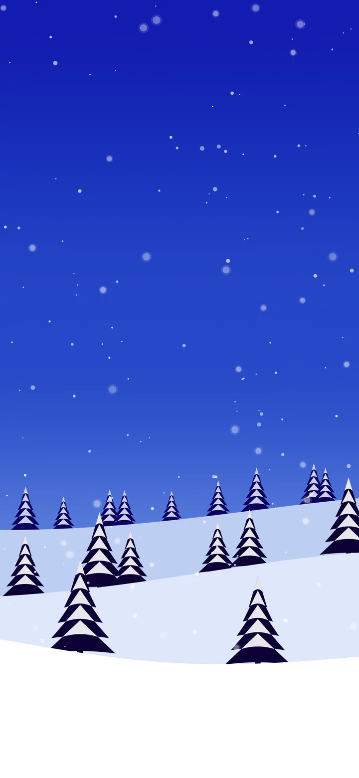 Royal Blue Snowy Forest wallpaper for iPhone and Android