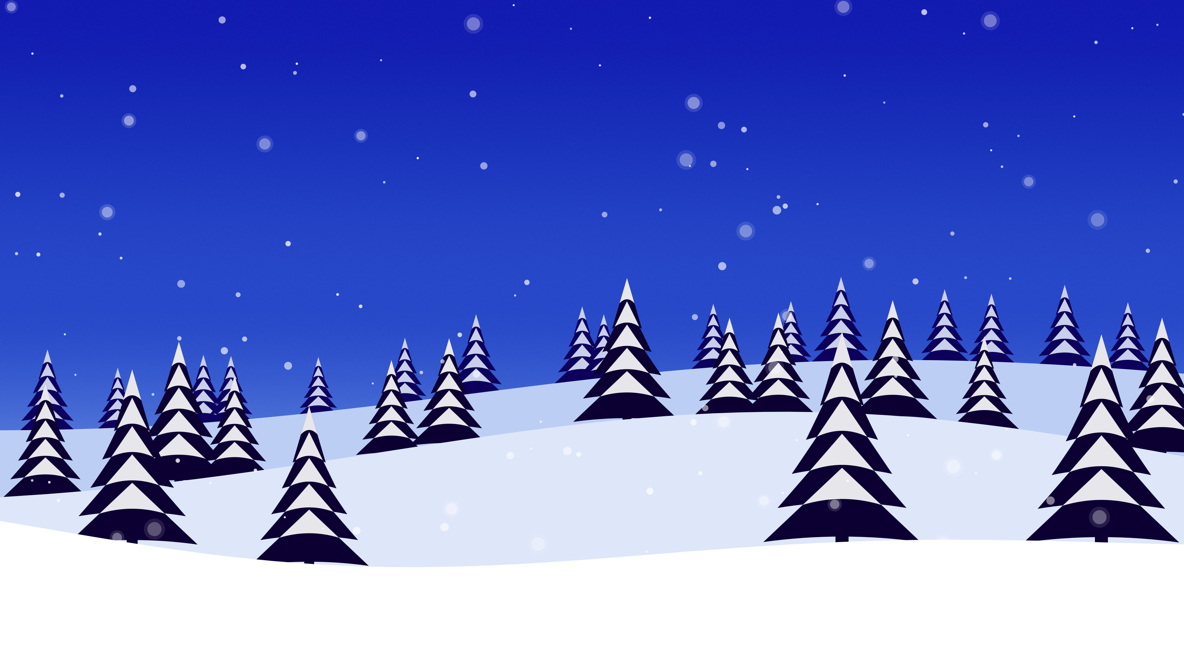 Royal Blue Snowy Forest desktop wallpaper in 4K