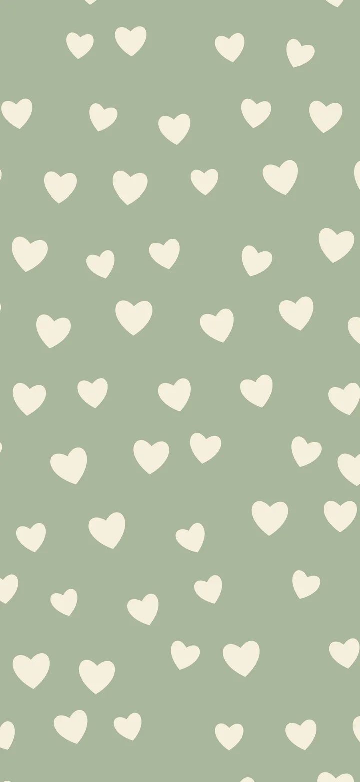 Sage Green and Cream Heart Pattern wallpaper for iPhone and Android