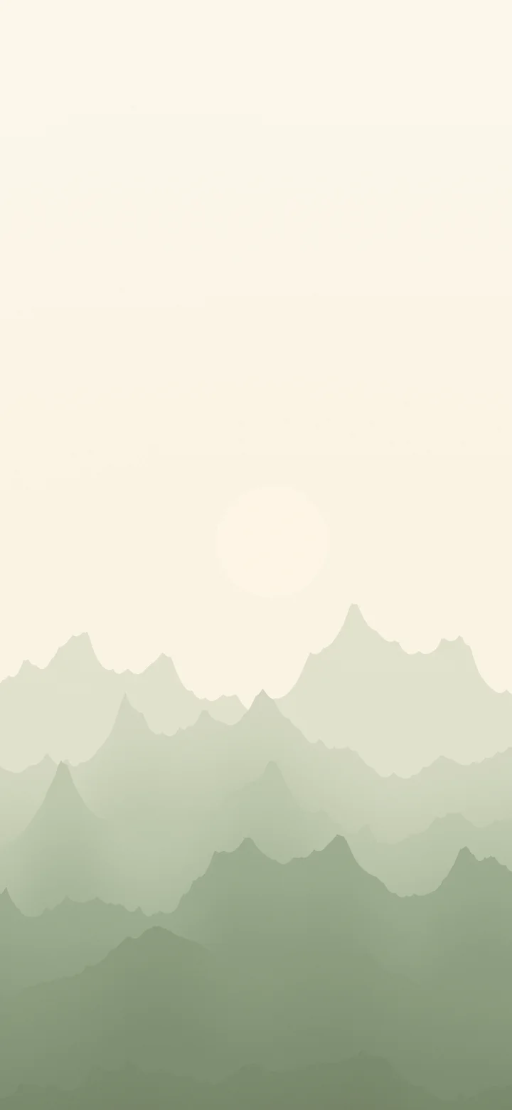 Sage Green and Cream Minimalist Mountain Landscape wallpaper for iPhone and Android
