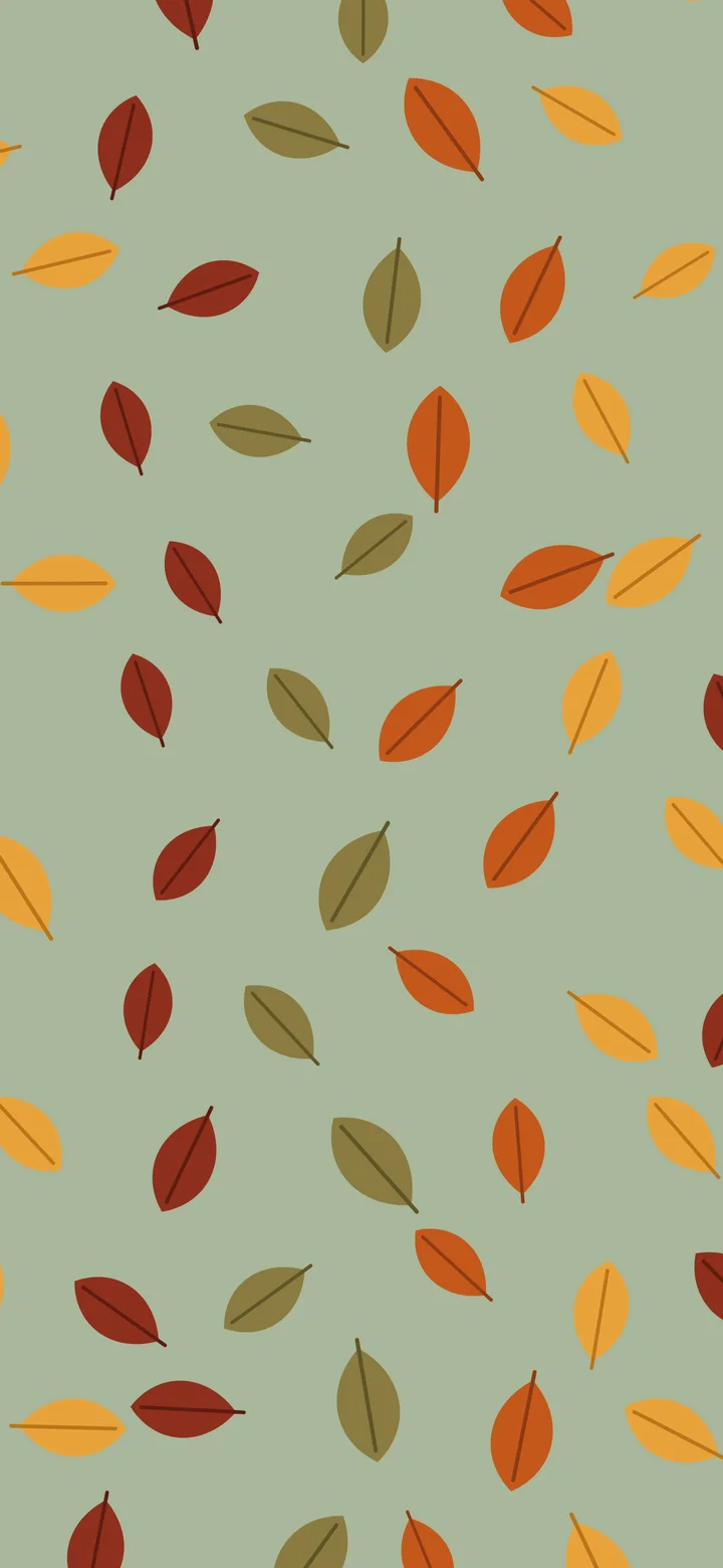 Sage Green Autumn Leaves Pattern wallpaper for iPhone and Android