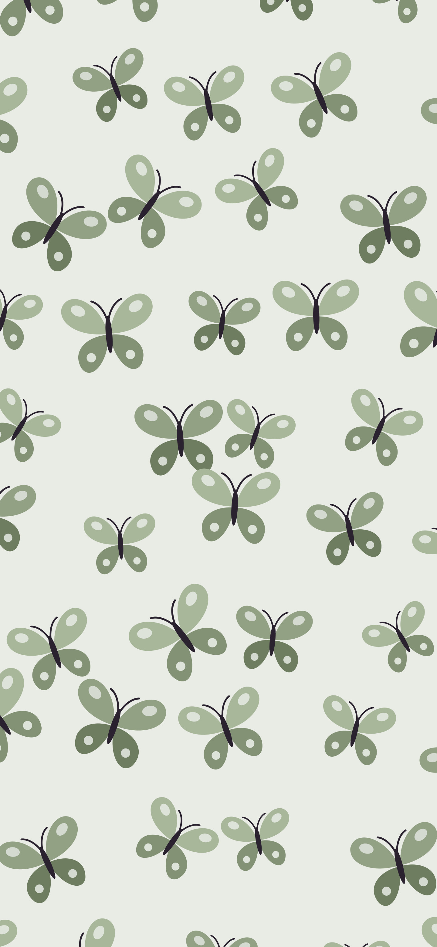Sage Green Butterfly Pattern wallpaper for iPhone and Android