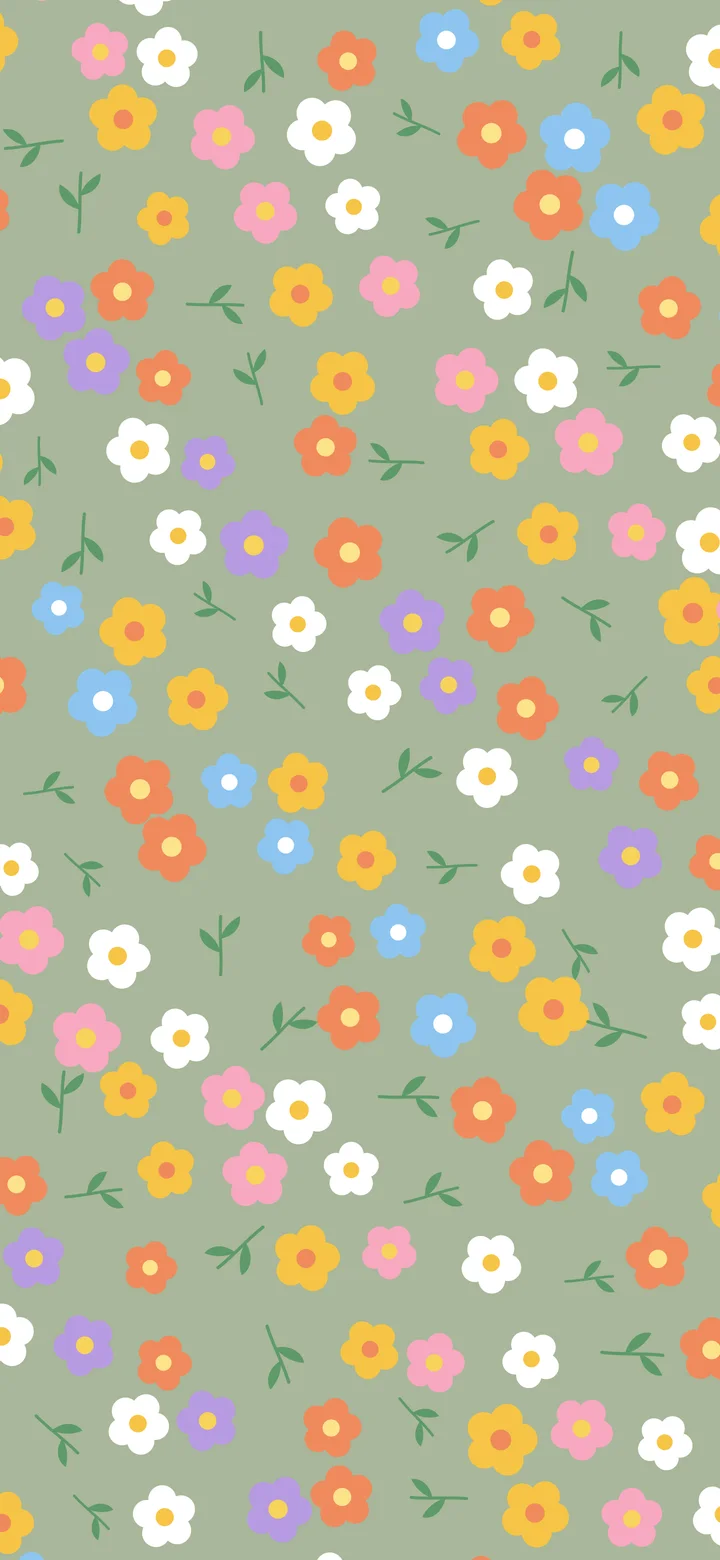 Sage Green Ditsy Floral Pattern wallpaper for iPhone and Android