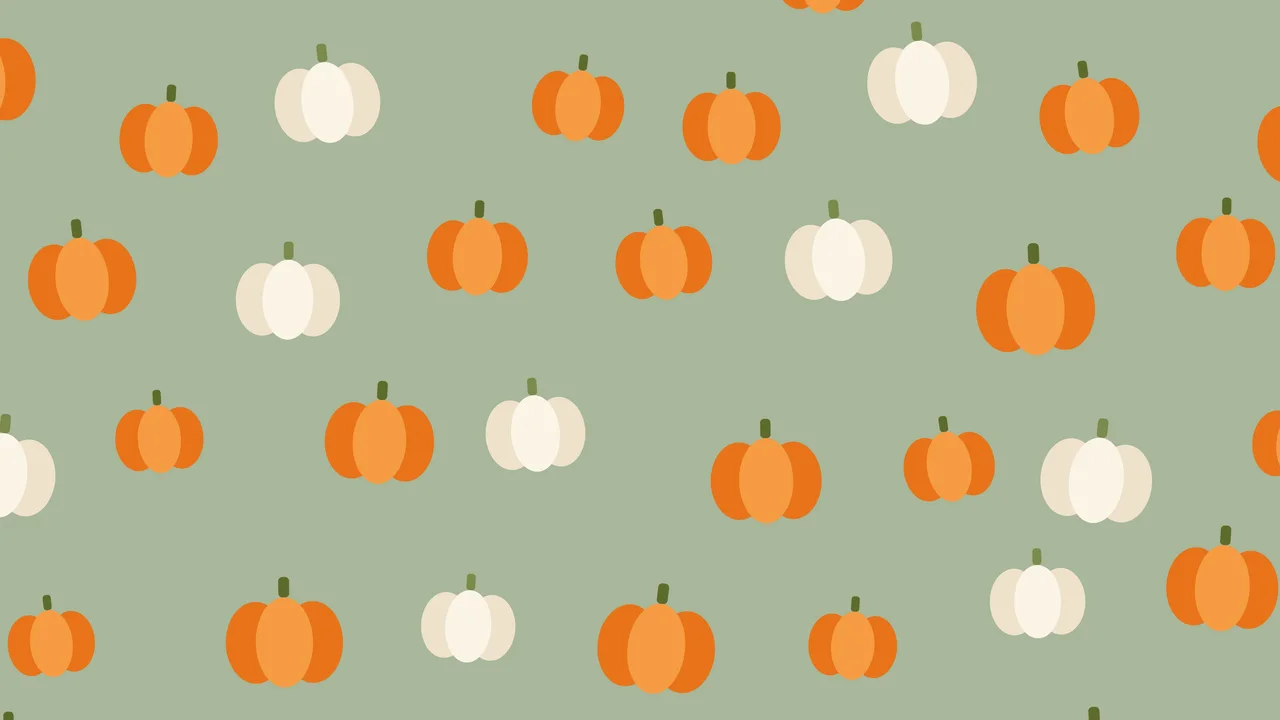 Sage Green Pumpkin Pattern desktop wallpaper in 4K