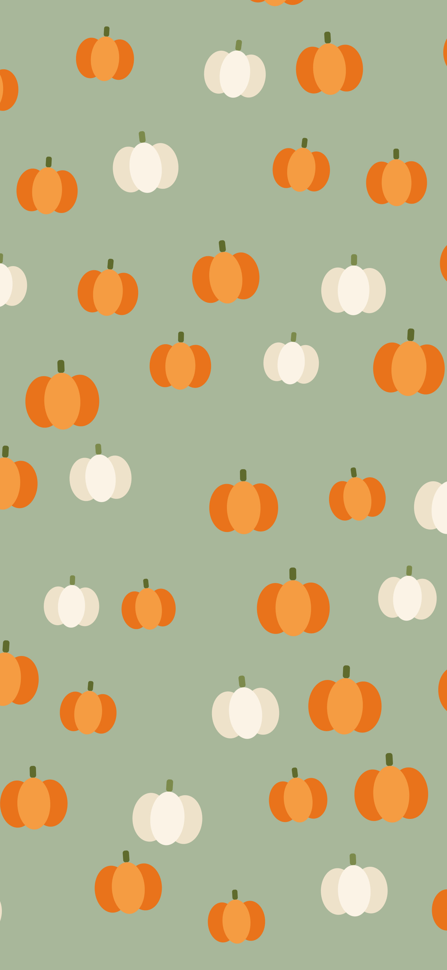 Sage Green Pumpkin Pattern wallpaper for iPhone and Android