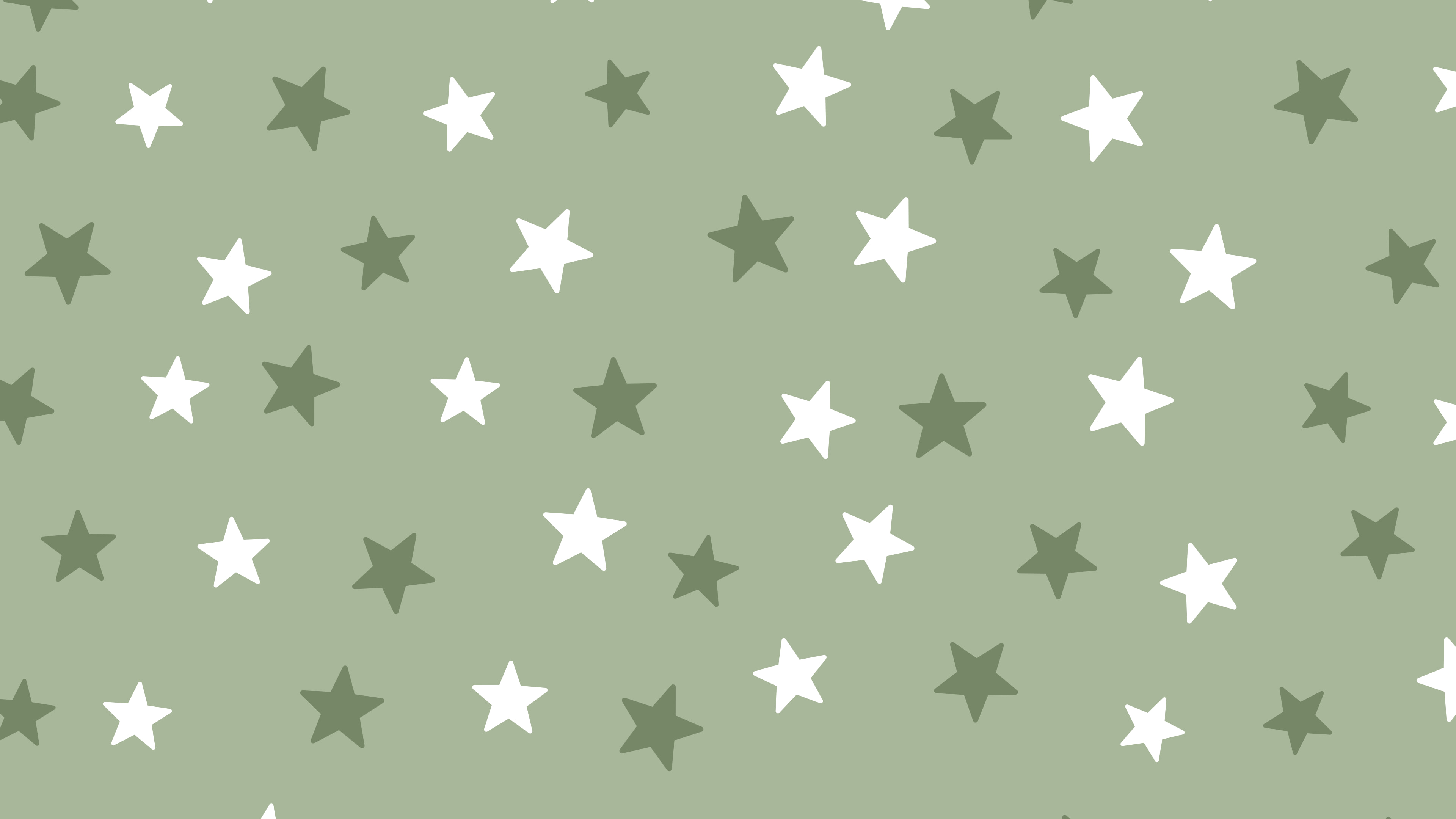 Sage Green Star Pattern desktop wallpaper in 4K