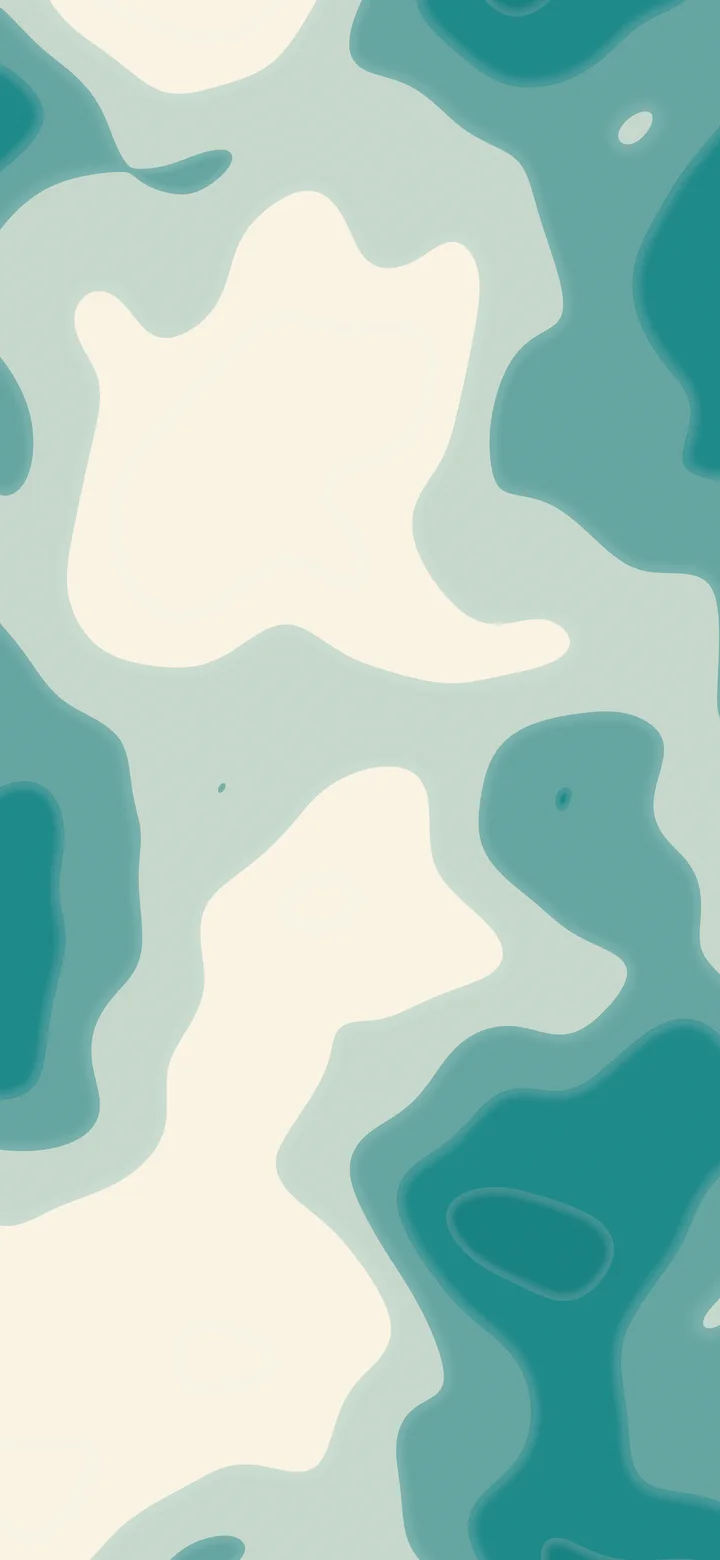 Teal and Cream Layered Topographic wallpaper for iPhone and Android