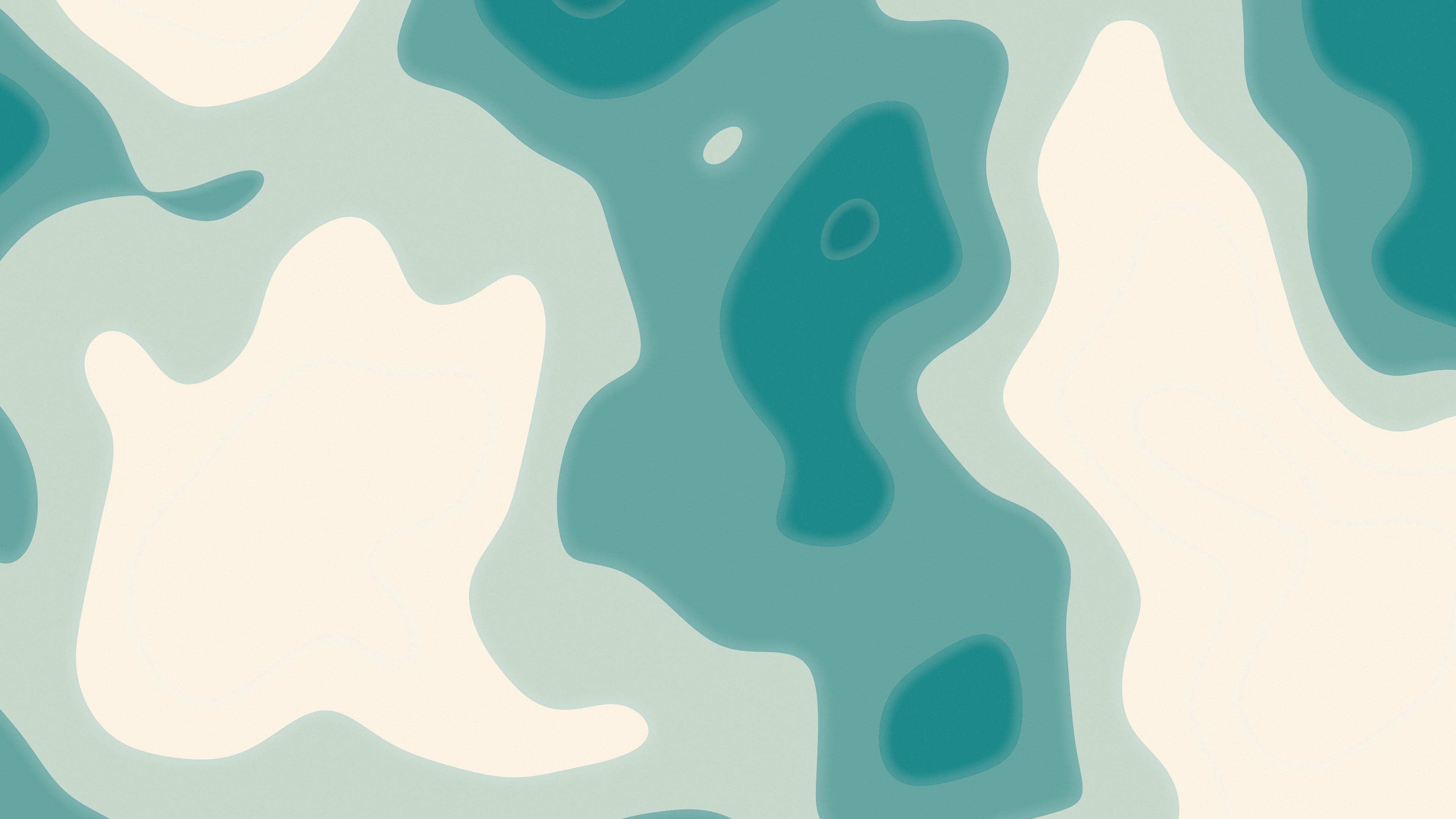 Teal and Cream Layered Topographic desktop wallpaper in 4K