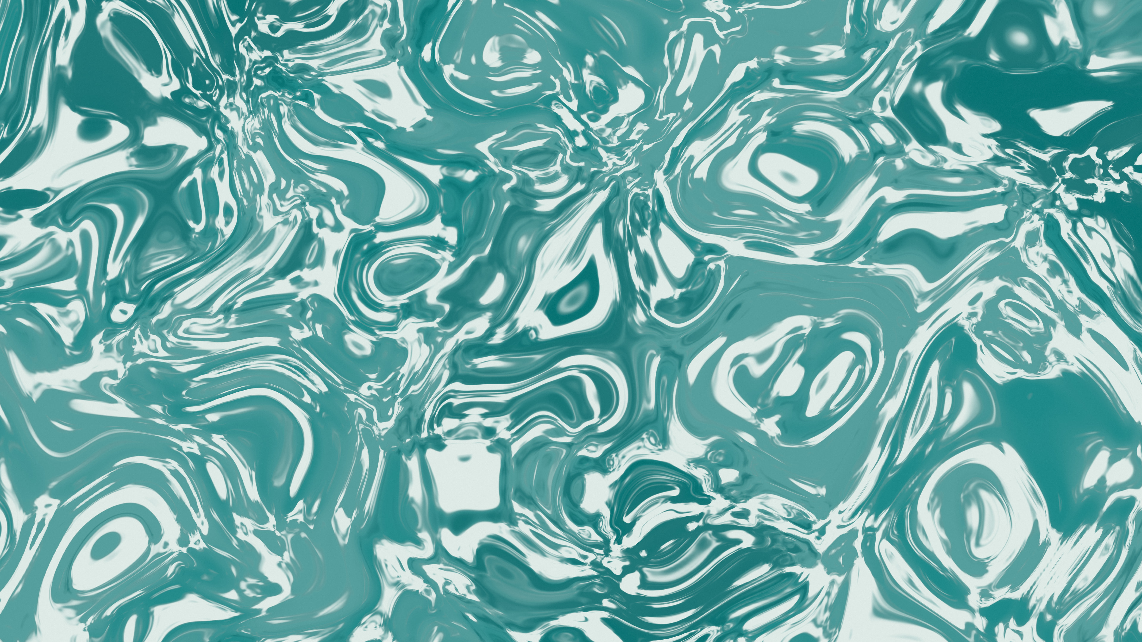 Teal and Cream Liquid Marble desktop wallpaper in 4K