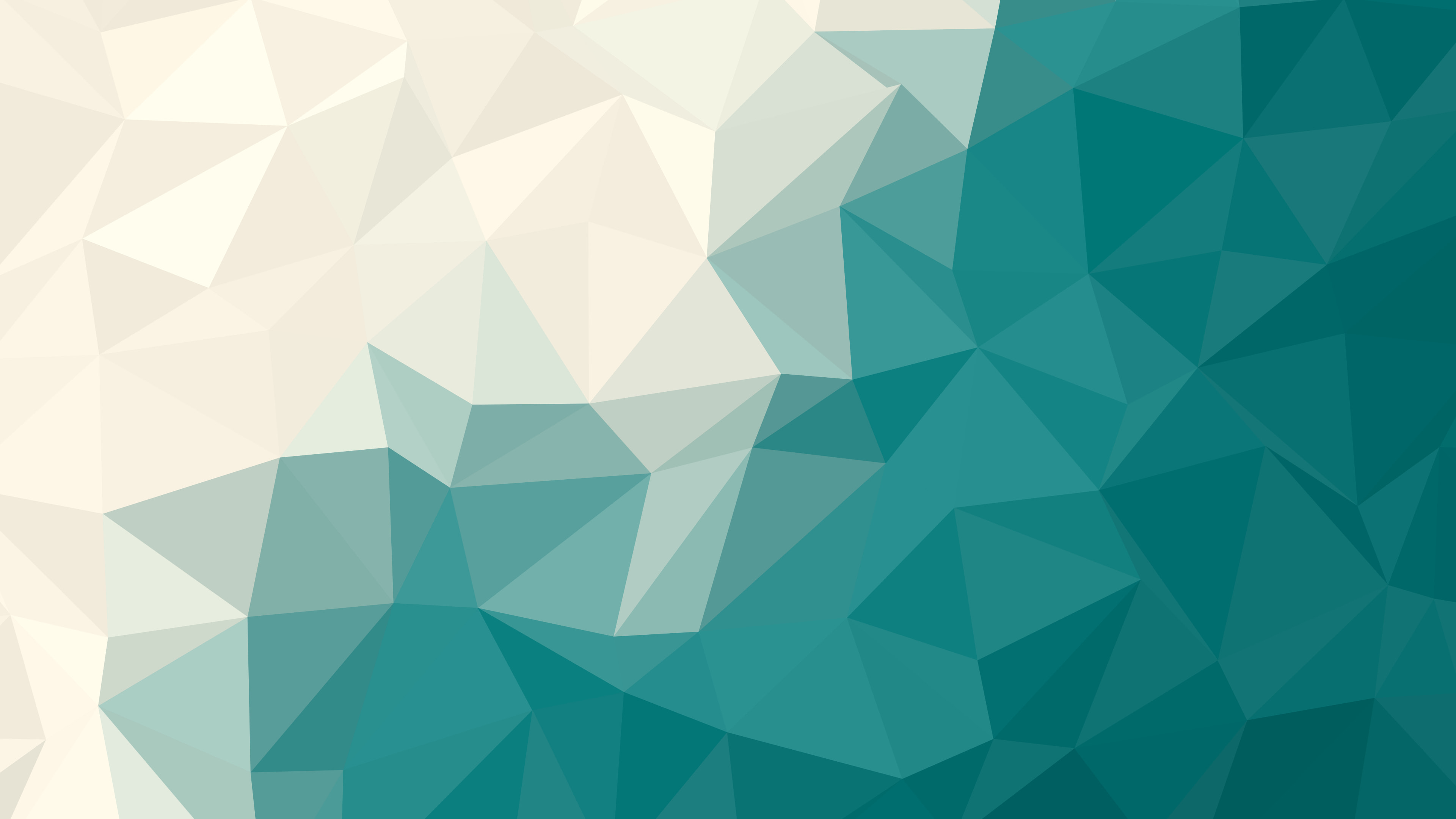 Teal and Cream Low Poly desktop wallpaper in 4K