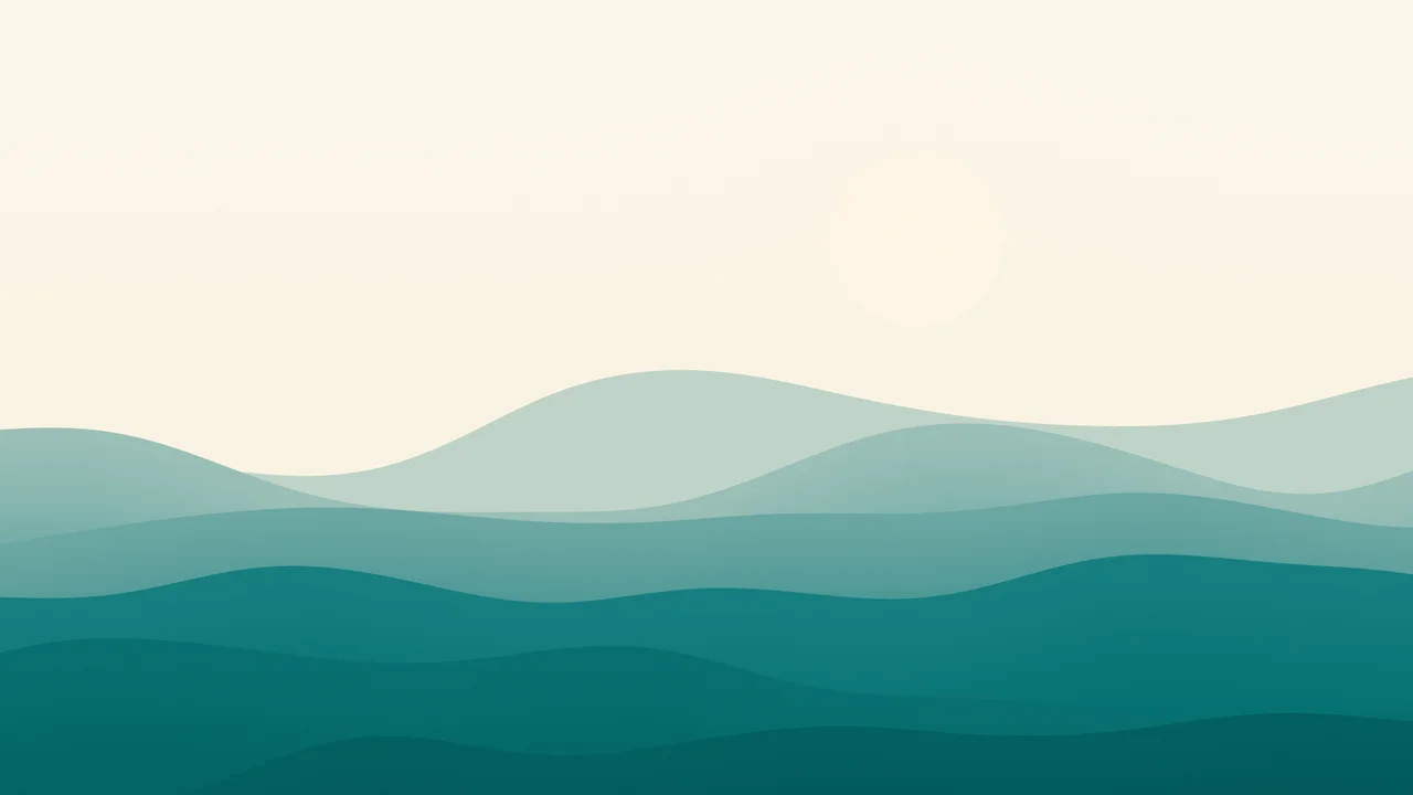 Teal and Cream Minimalist Desert Dunes desktop wallpaper in 4K