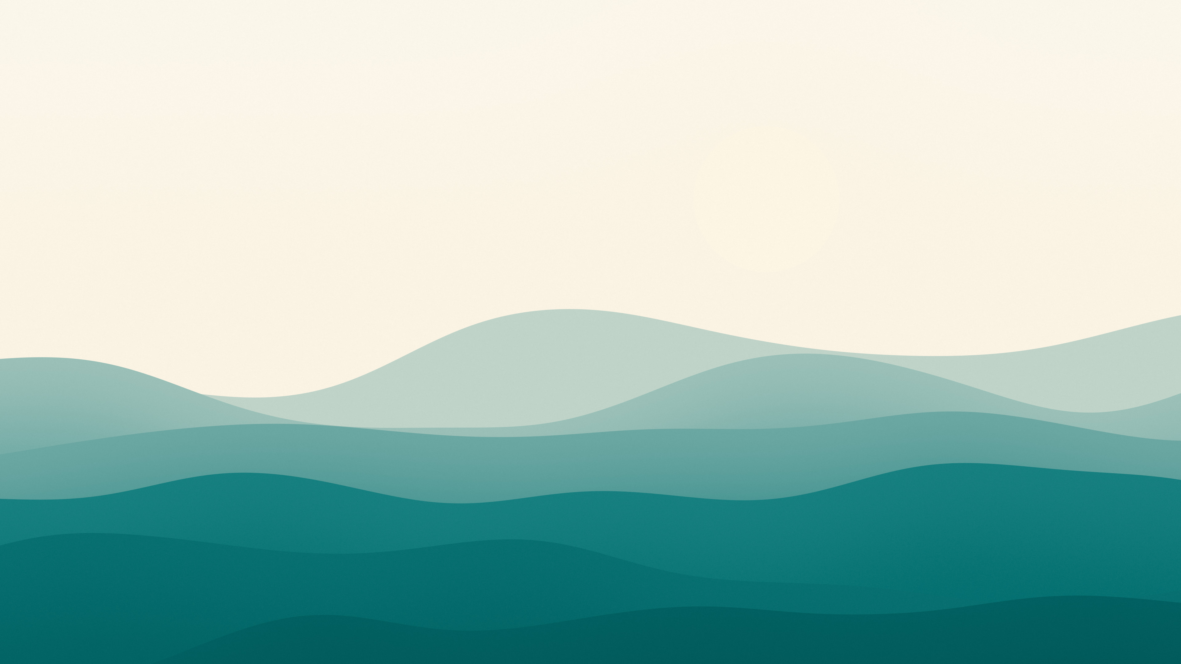 Teal and Cream Minimalist Desert Dunes desktop wallpaper in 4K