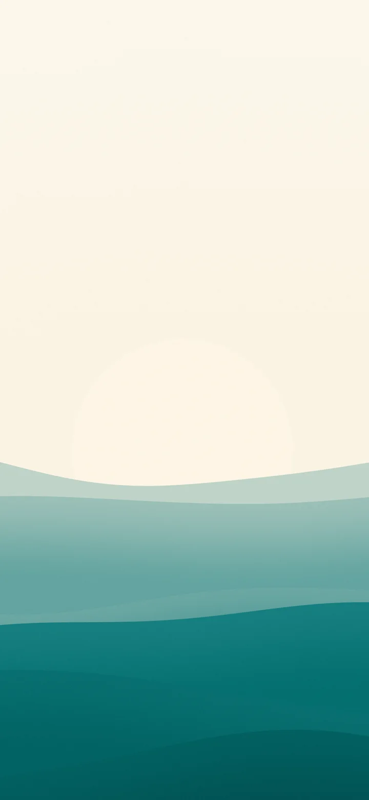 Teal and Cream Minimalist Sunset Hills wallpaper for iPhone and Android