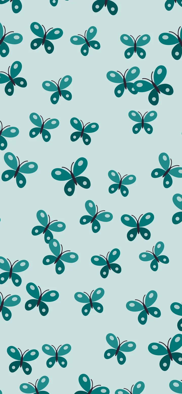 Teal Butterfly Pattern wallpaper for iPhone and Android