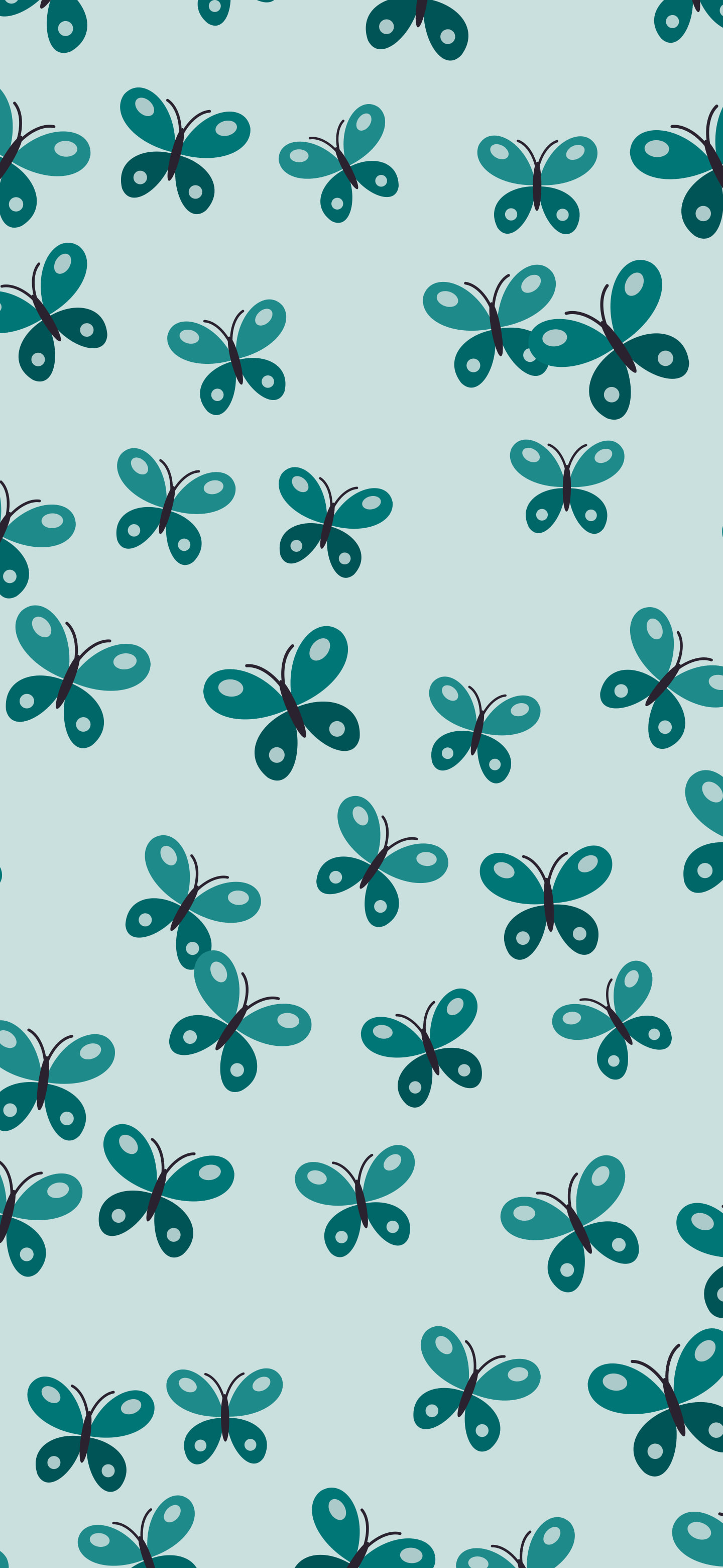 Teal Butterfly Pattern wallpaper for iPhone and Android