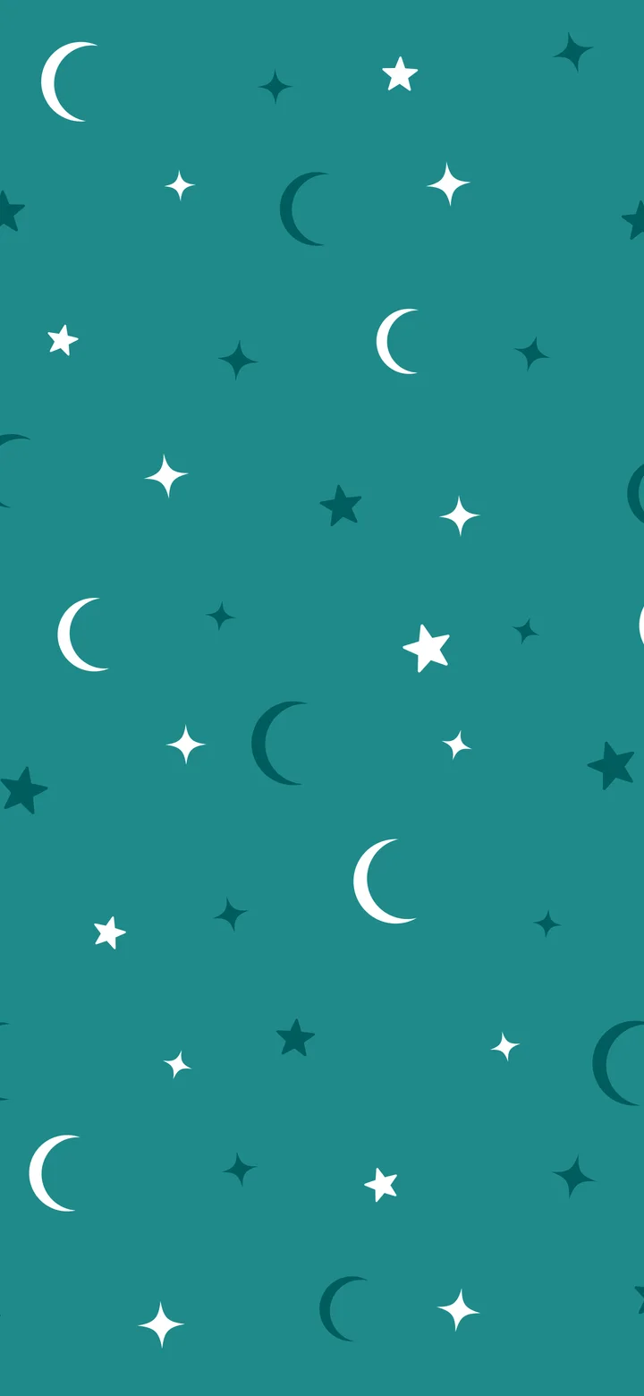 Teal Moon and Stars Pattern wallpaper for iPhone and Android