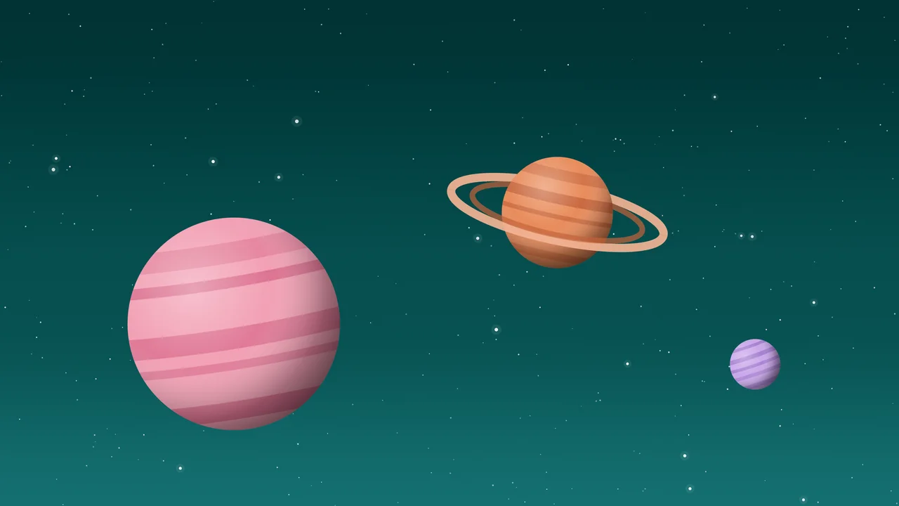 Teal Planets desktop wallpaper in 4K