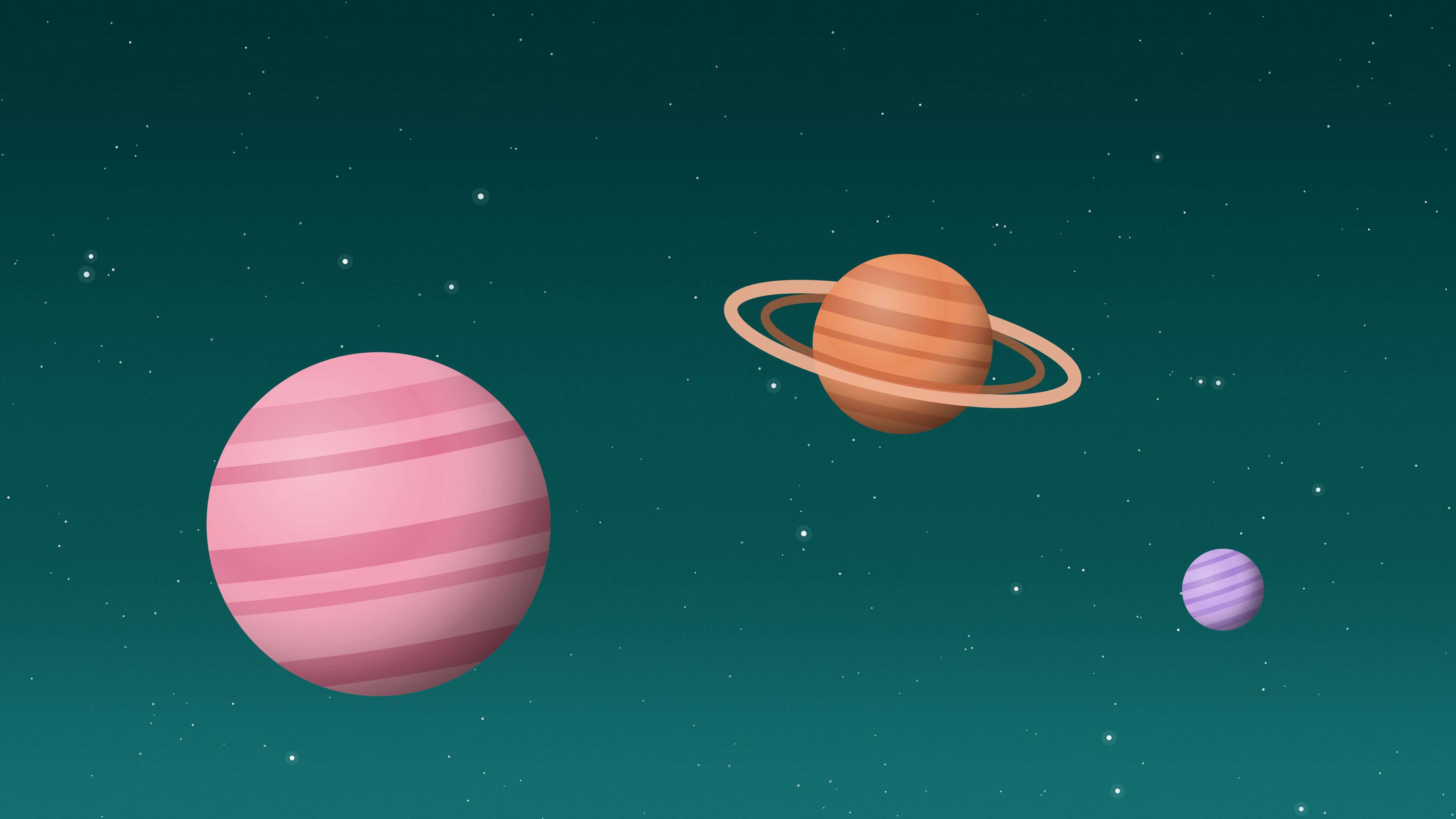 Teal Planets desktop wallpaper in 4K