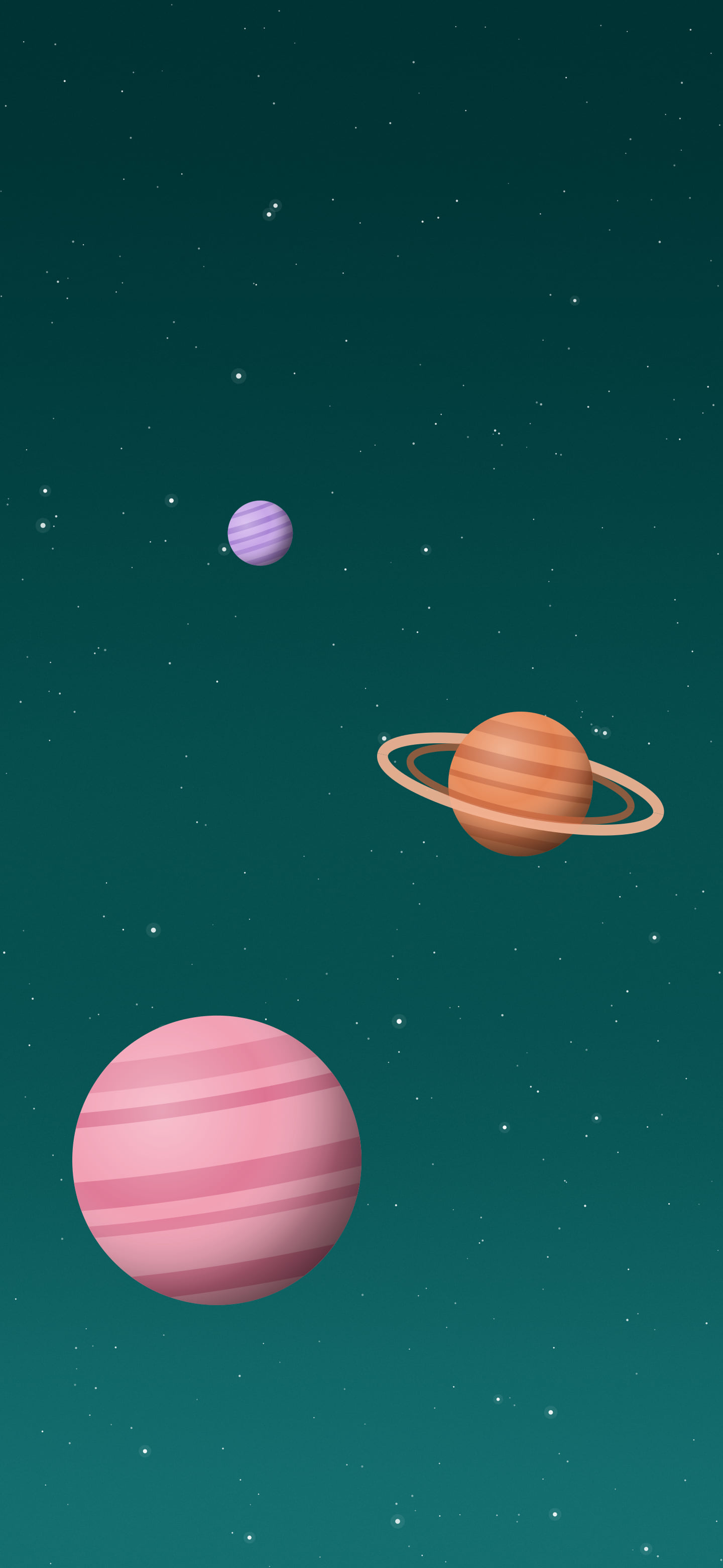 Teal Planets wallpaper for iPhone and Android
