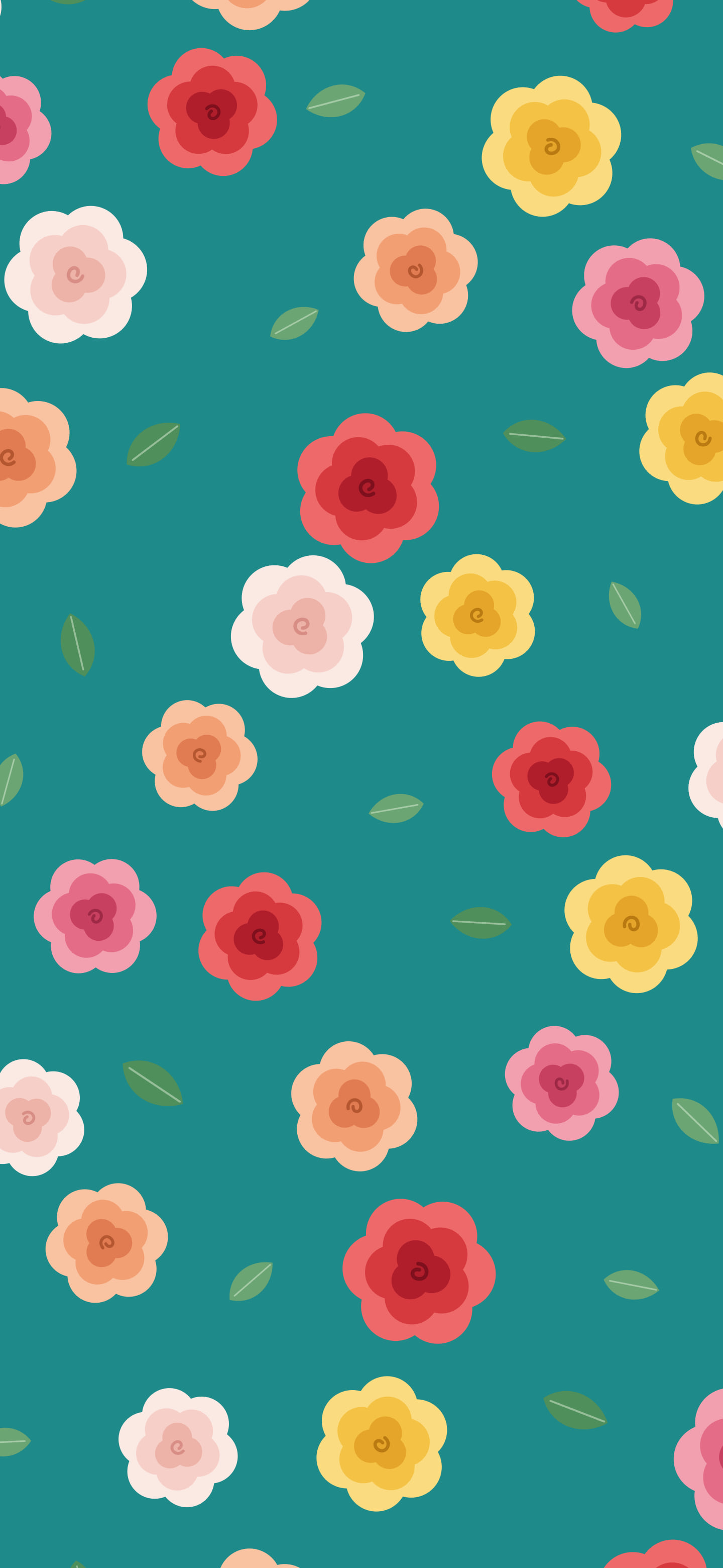 Teal Rose Pattern wallpaper for iPhone and Android