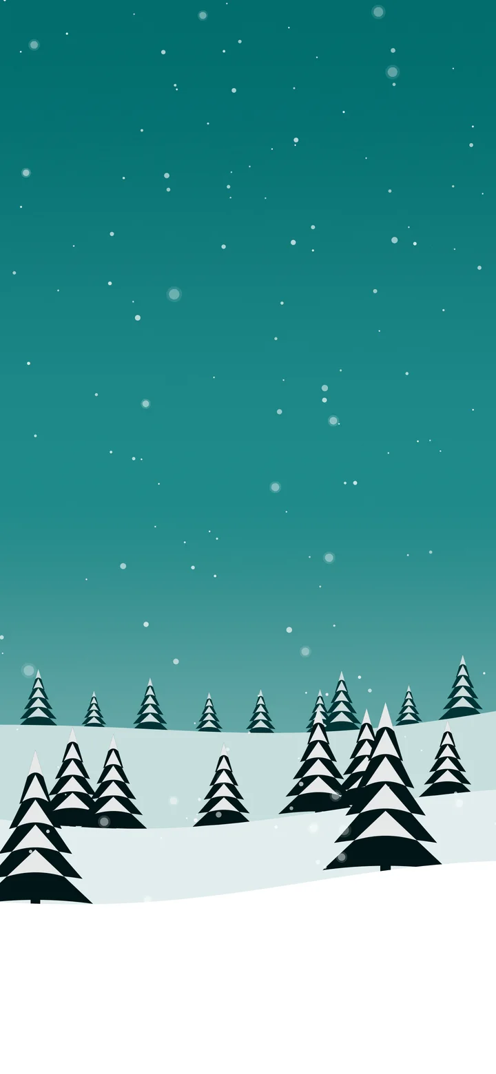 Teal Snowy Forest wallpaper for iPhone and Android