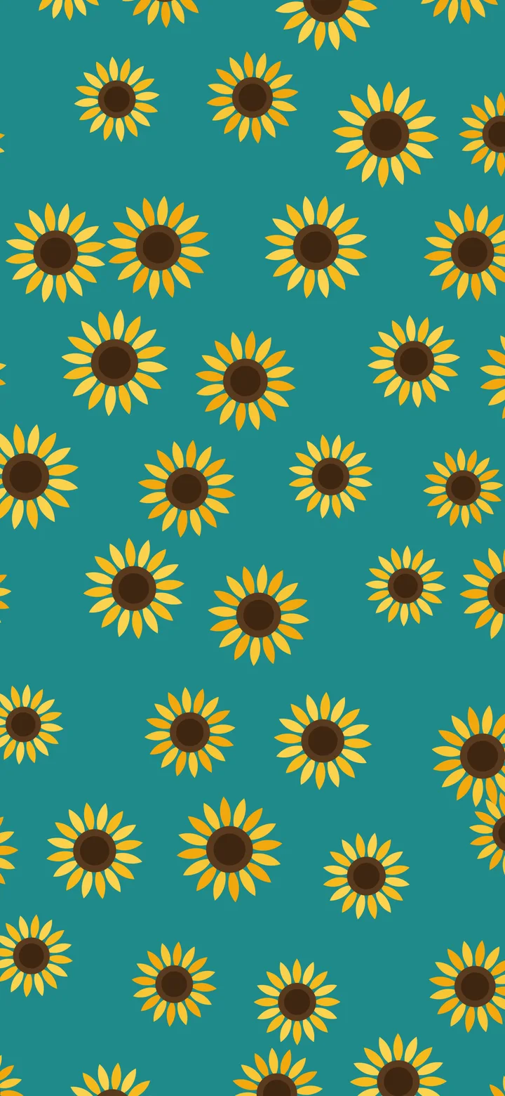 Teal Sunflower Pattern wallpaper for iPhone and Android